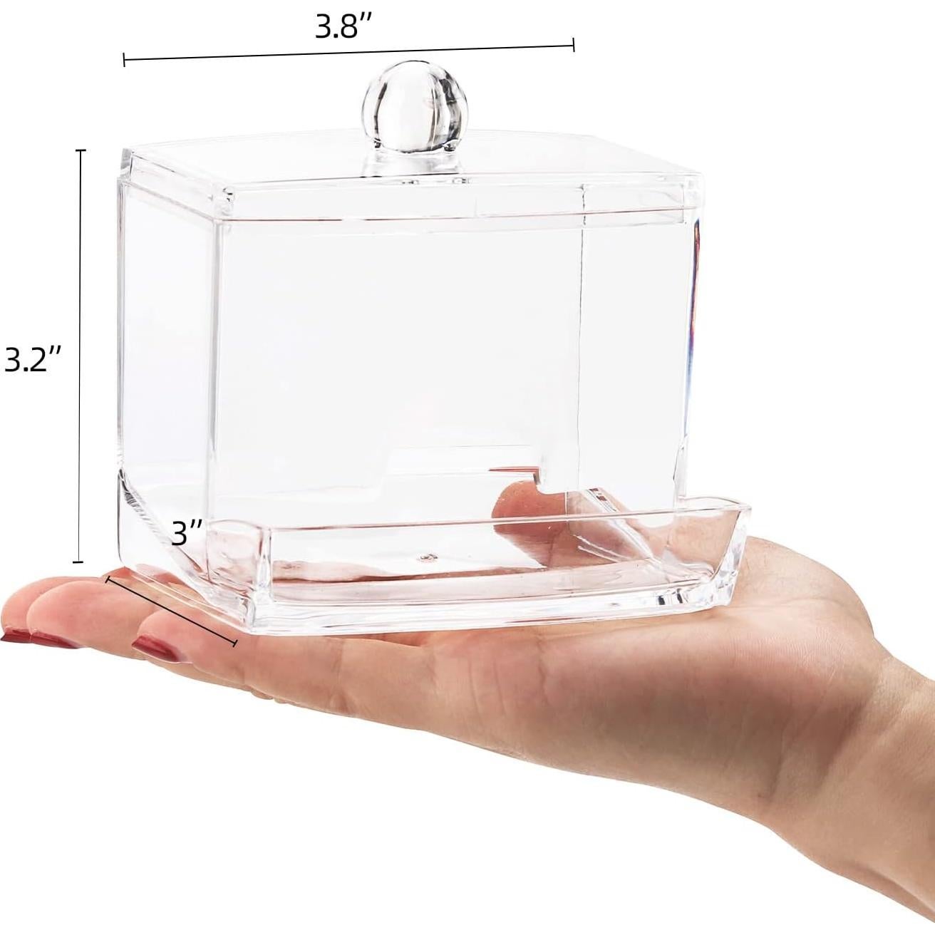 Dispensador de Qtip Tbestmax 10oz Organizador Baño Claro