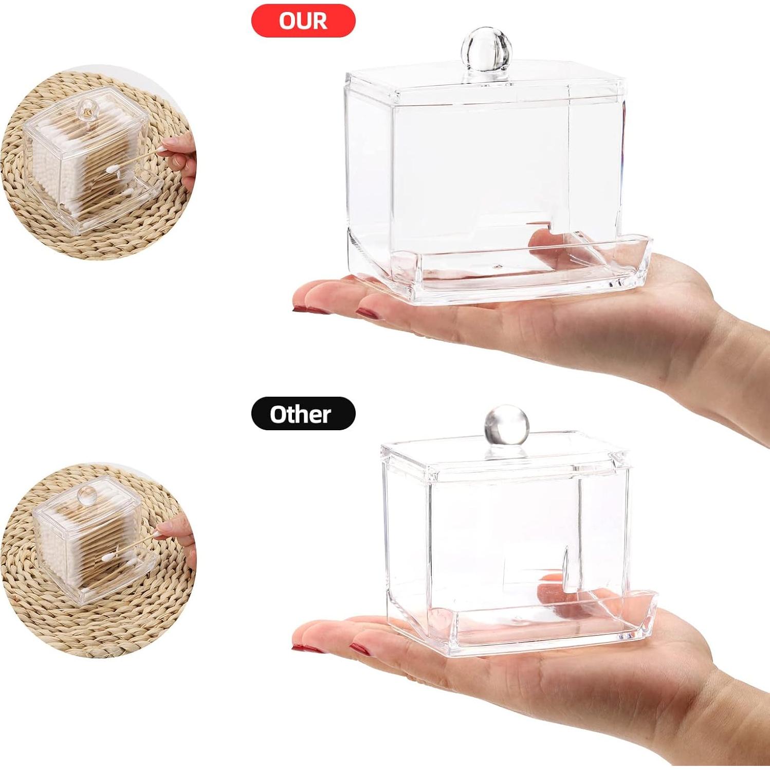 Dispensador de Qtip Tbestmax 10oz Organizador Baño Claro