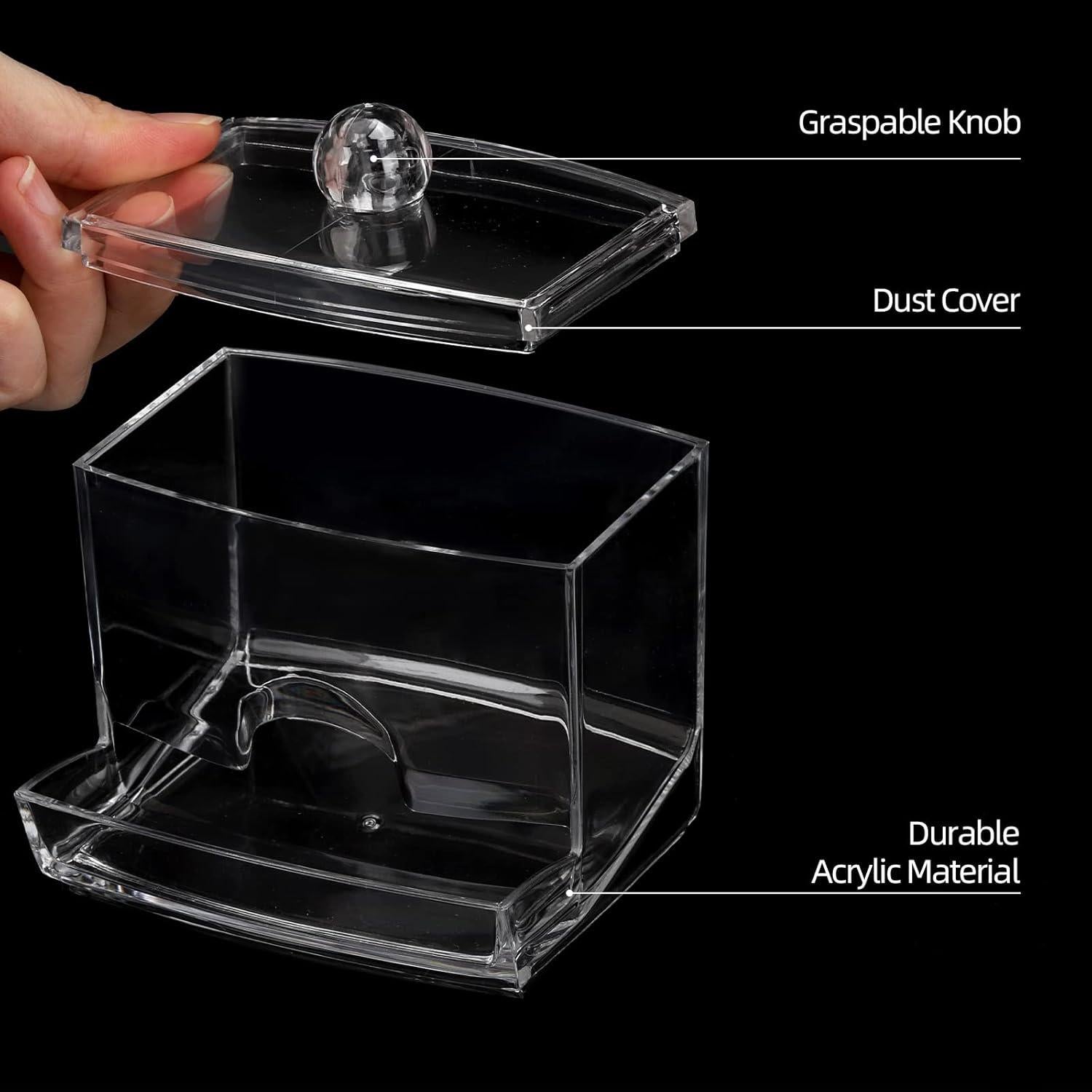 Dispensador de Qtip Tbestmax 10oz Organizador Baño Claro