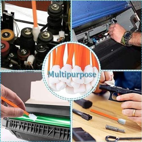 100 Palitos de Limpieza de Espuma Naranja 128mm Ziznba