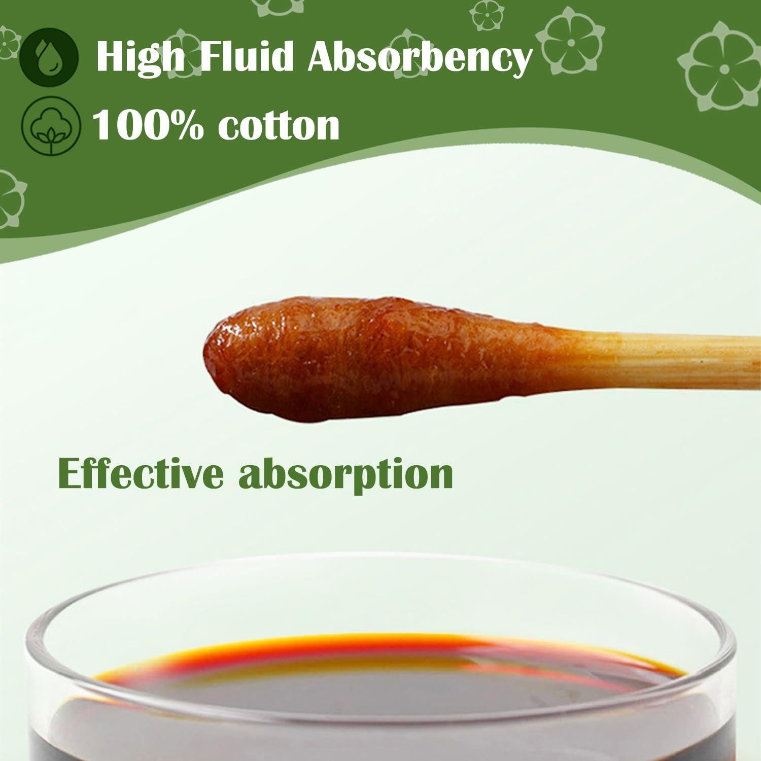 Hisopos de Algodón 500PCS MRCMUCEZ 15cm con Palito de Bambú