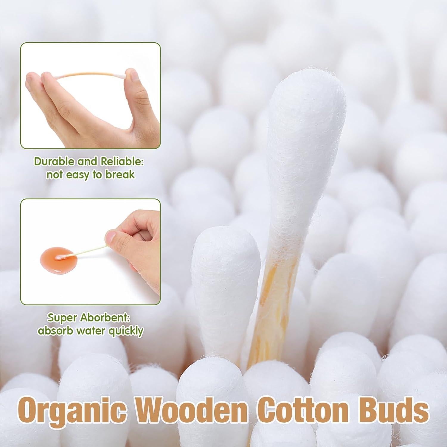 2400 Bastones de Algodón Doble Punta Threlaco - 7.4 cm