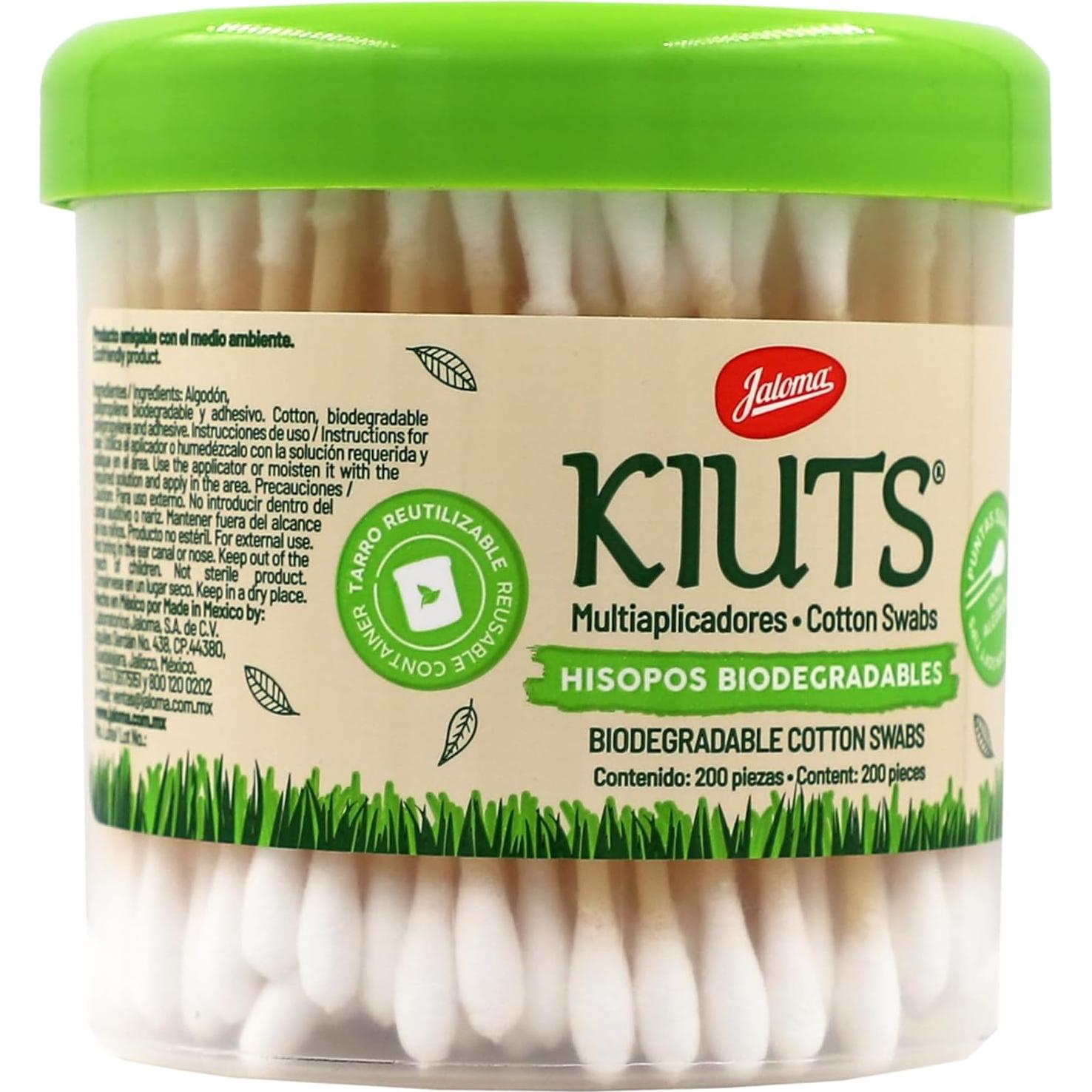 Hisopos de Algodón Biodegradables Jaloma Kiuts - 400 Unidades