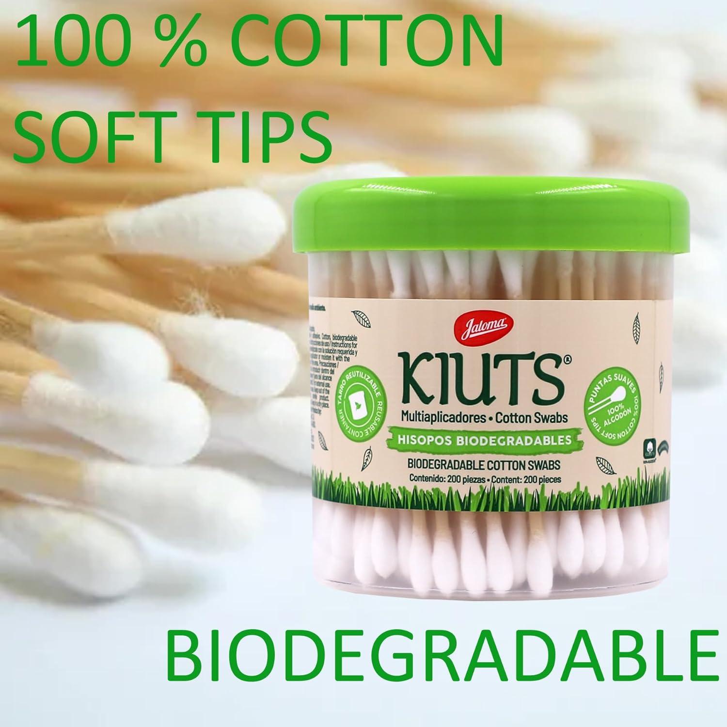 Hisopos de Algodón Biodegradables Jaloma Kiuts - 400 Unidades