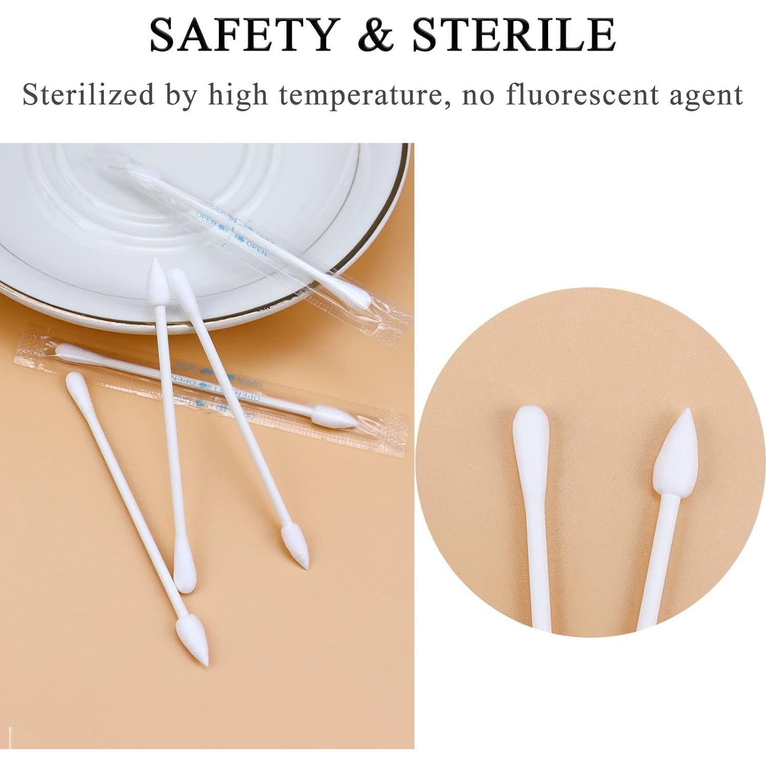 Hisopos de Algodón Sppry 100 Unidades Doble Punta Estériles