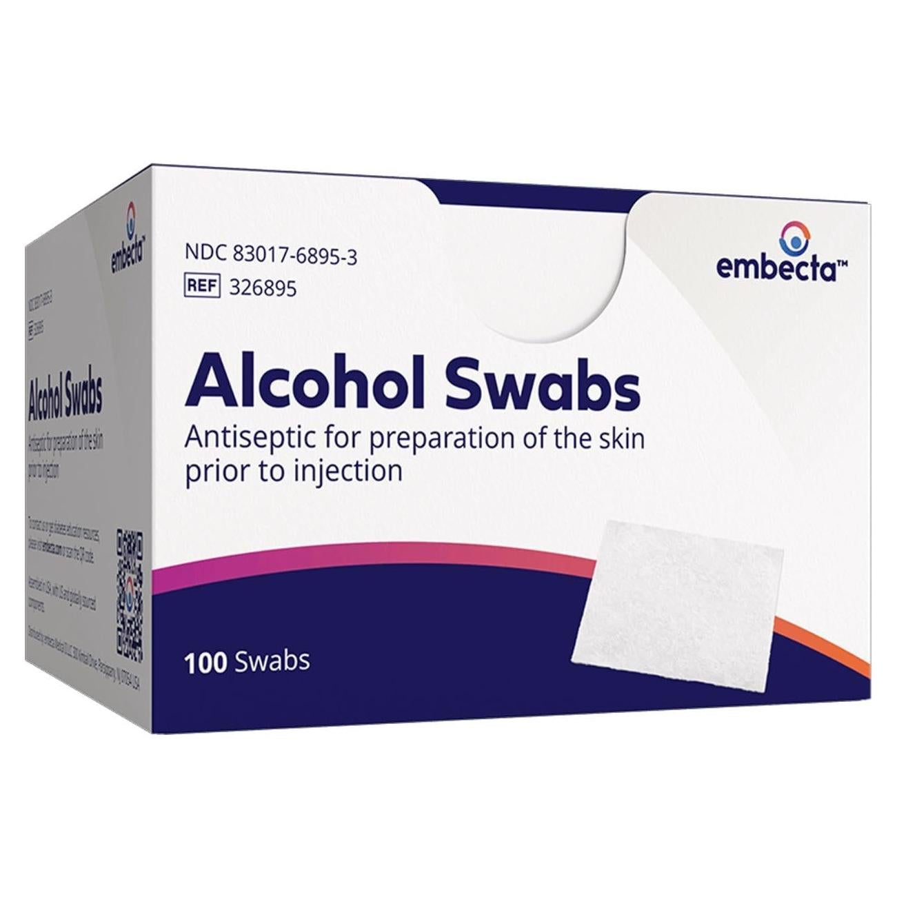 Hisopos de Alcohol BD 100 Unidades Gruesos y Suaves