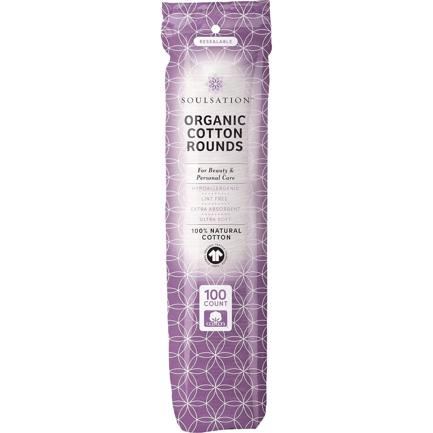 Rondas de Algodón Orgánico Soulsation 400 Unidades Hipoalergénicas