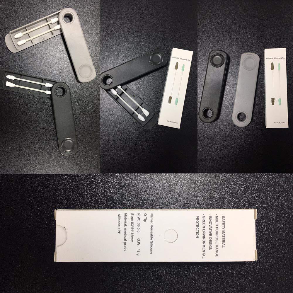 Hisopos de Silicona Reutilizables AUMIO 4 Pcs - Negro y Gris