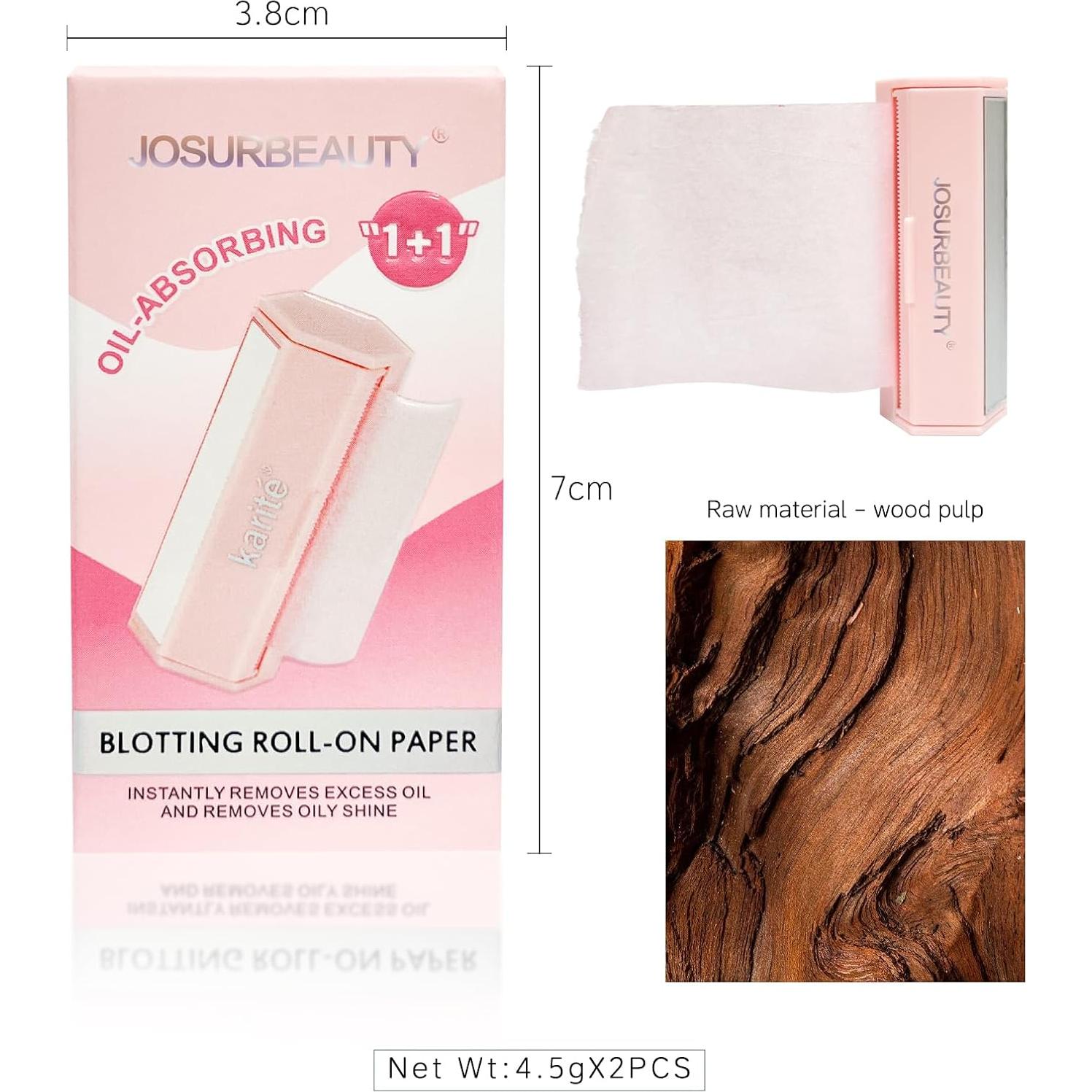 Hojas Absorbentes de Aceite JOSURBEAUTY 5M Rosa - Control Grasa