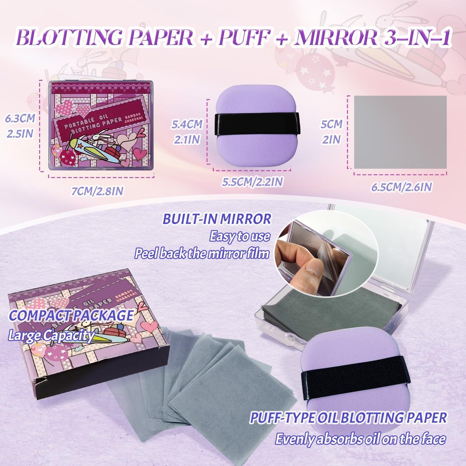 BOROLA Papel Absorbente de Aceite de Carbón de Bambú 100 Hojas