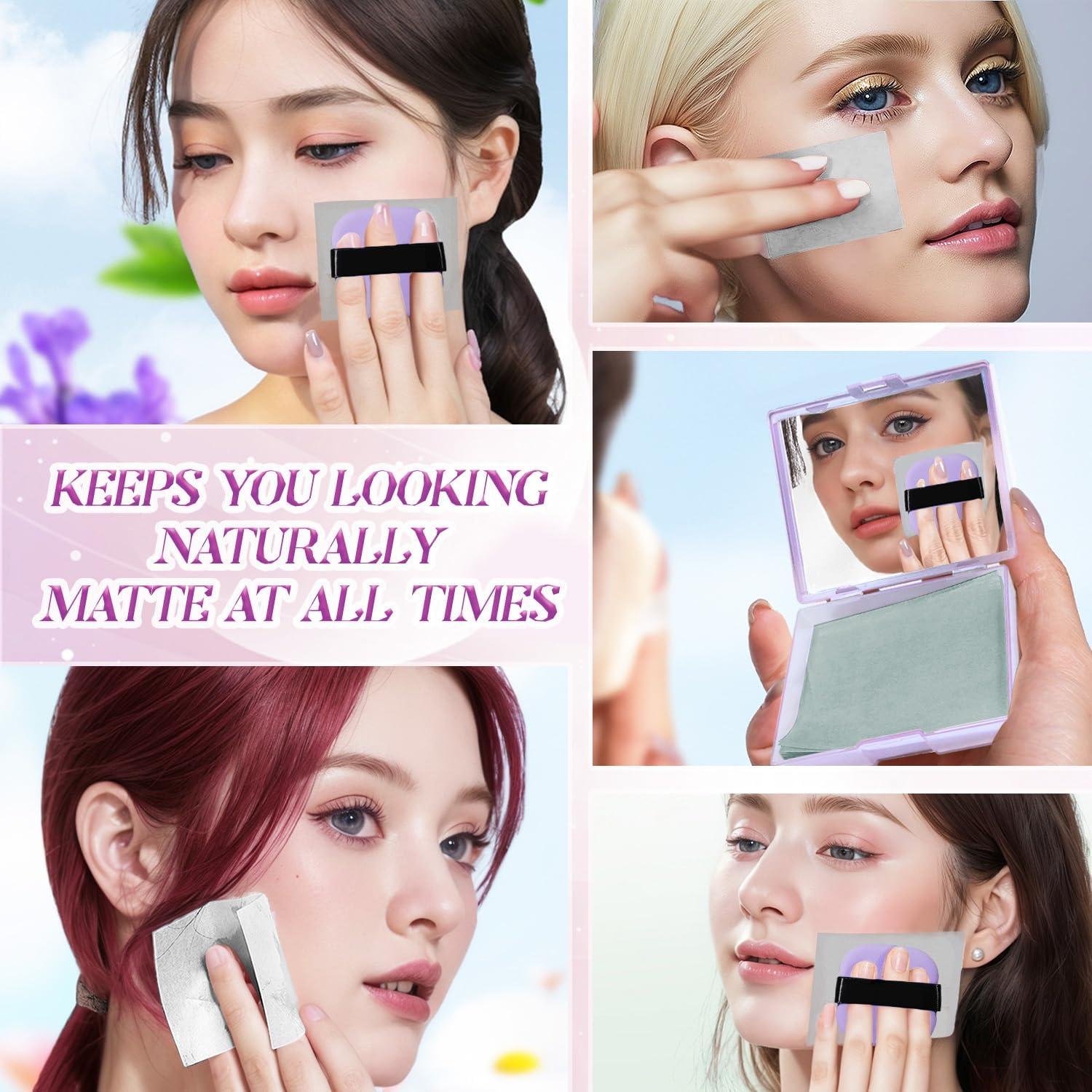 BOROLA Papel Absorbente de Aceite de Carbón de Bambú 100 Hojas