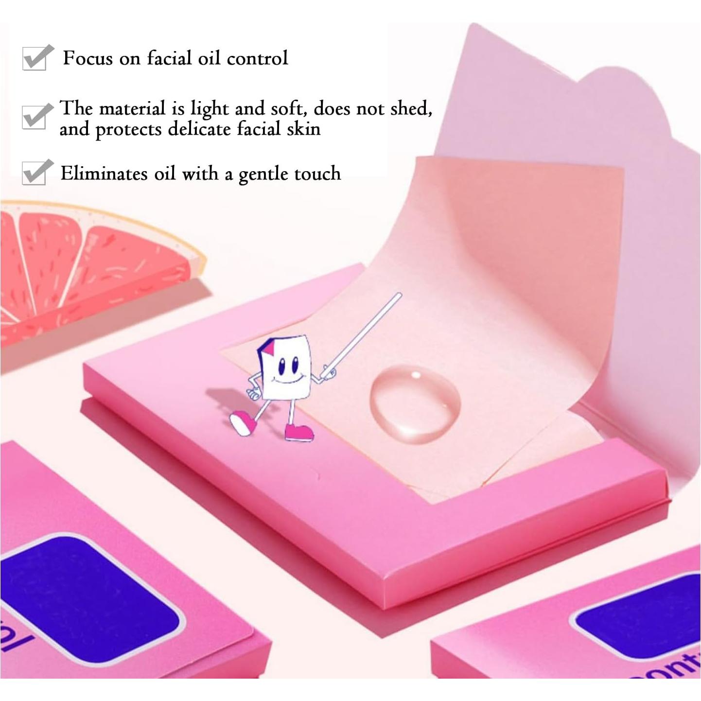 Hojas Absorbentes de Aceite Aaiffey Rosa 50 Hojas Piel Grasa