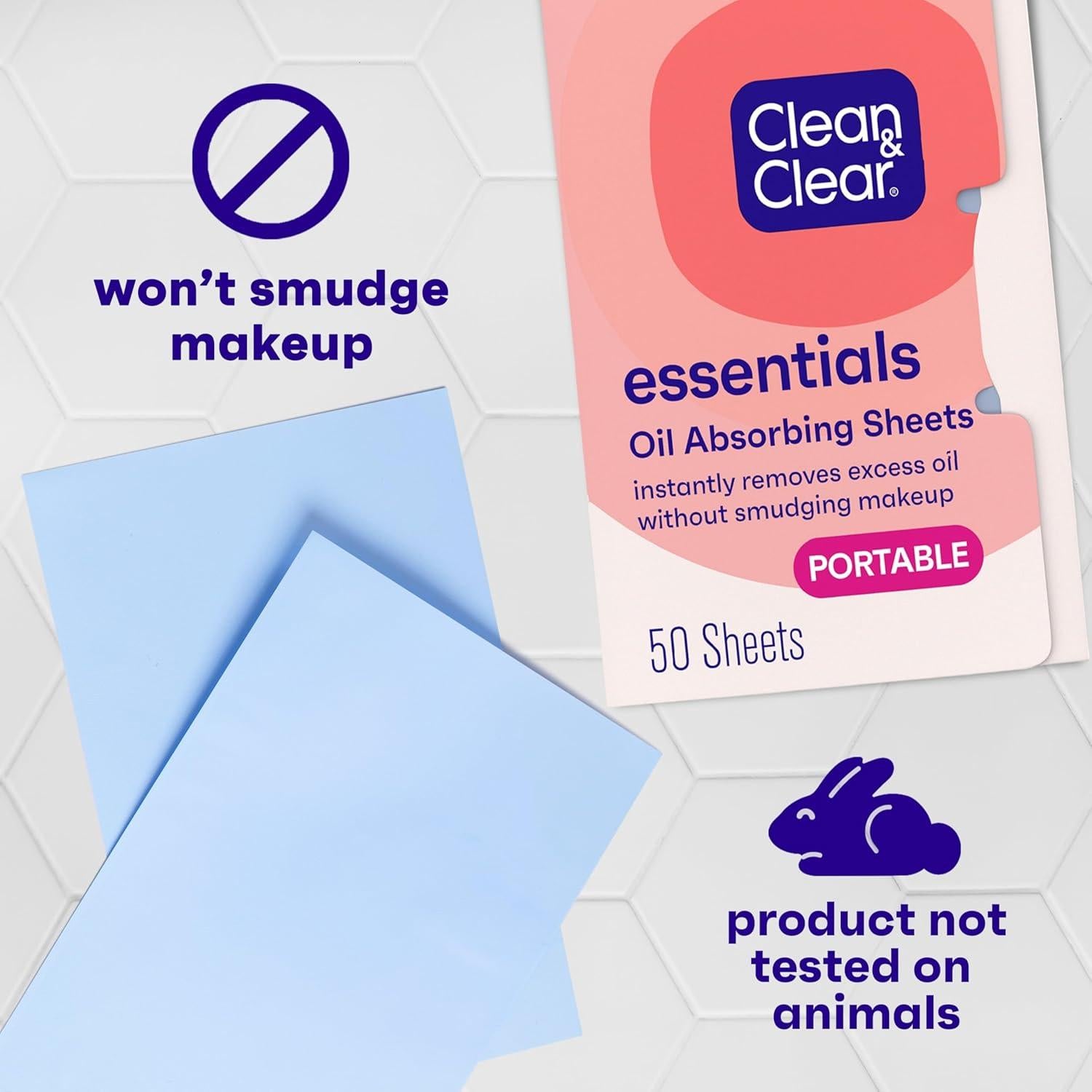 Hojas Absorbentes de Aceite Clean & Clear Essentials 50 Unidades