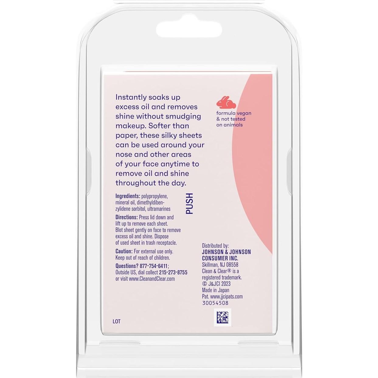 Hojas Absorbentes de Aceite Clean & Clear Essentials 50 Unidades