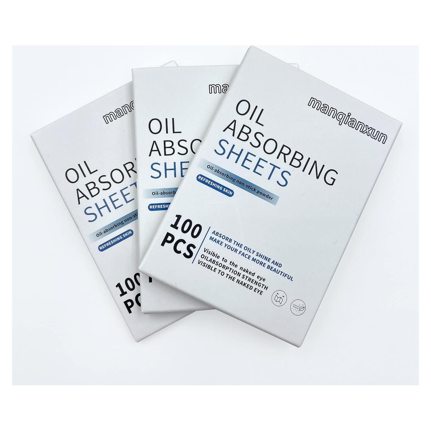 Hojas Absorbentes de Aceite Manqianxun - 100 Unidades - Azul