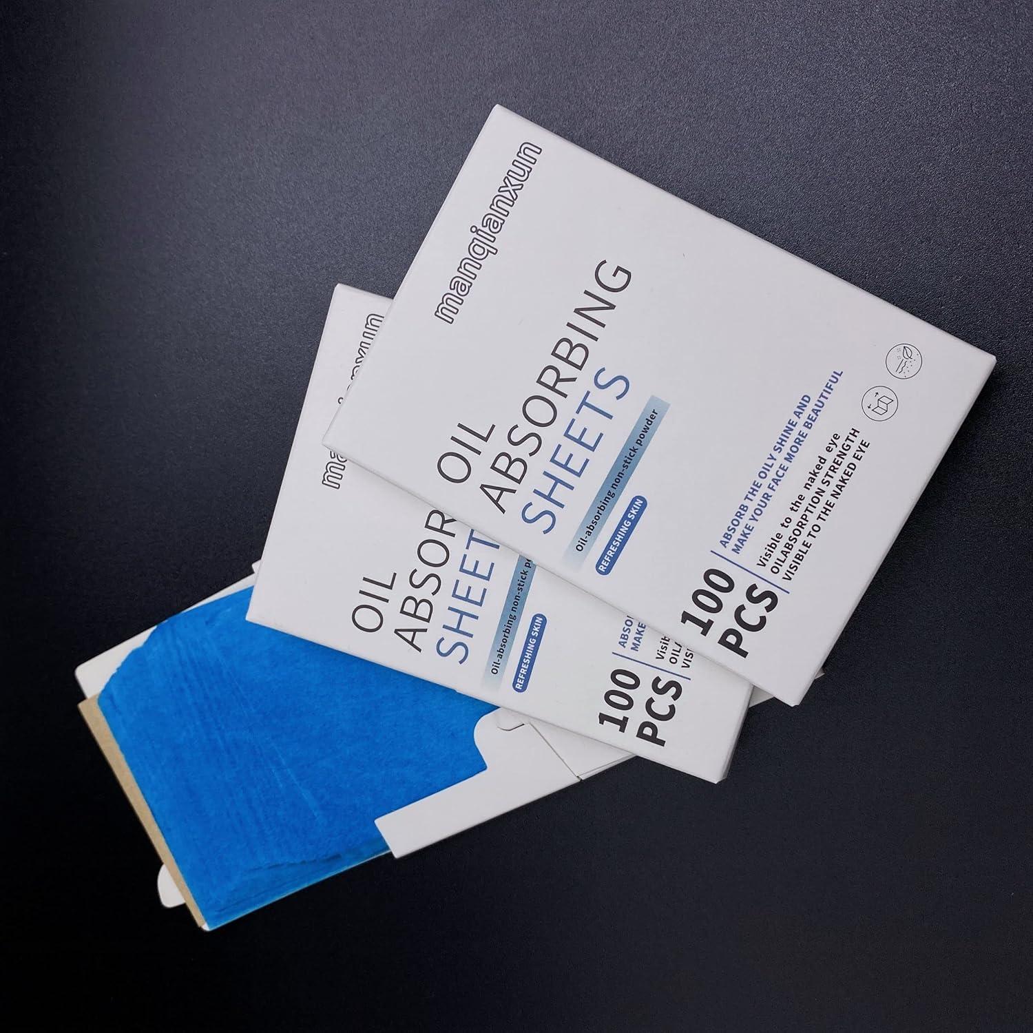 Hojas Absorbentes de Aceite Manqianxun - 100 Unidades - Azul