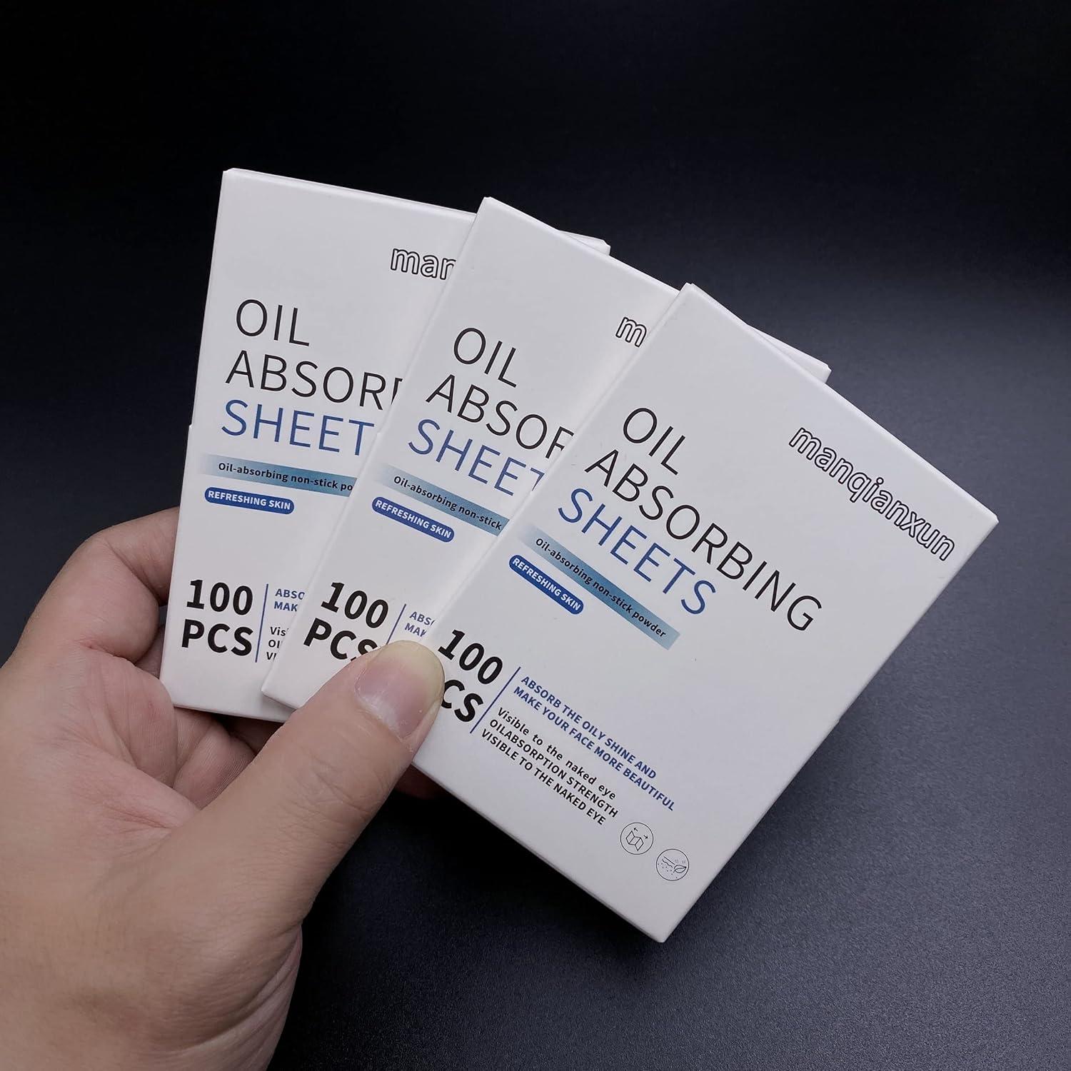 Hojas Absorbentes de Aceite Manqianxun - 100 Unidades - Azul