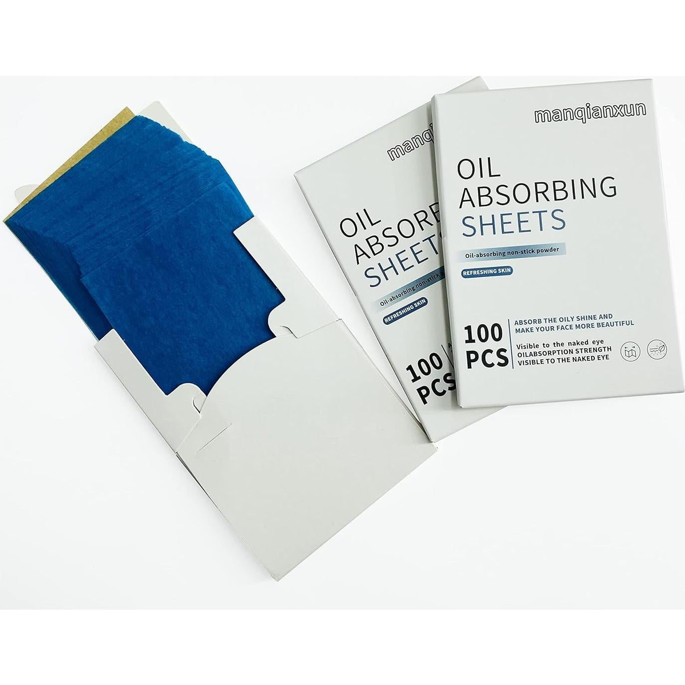 Hojas Absorbentes de Aceite Manqianxun - 100 Unidades - Azul
