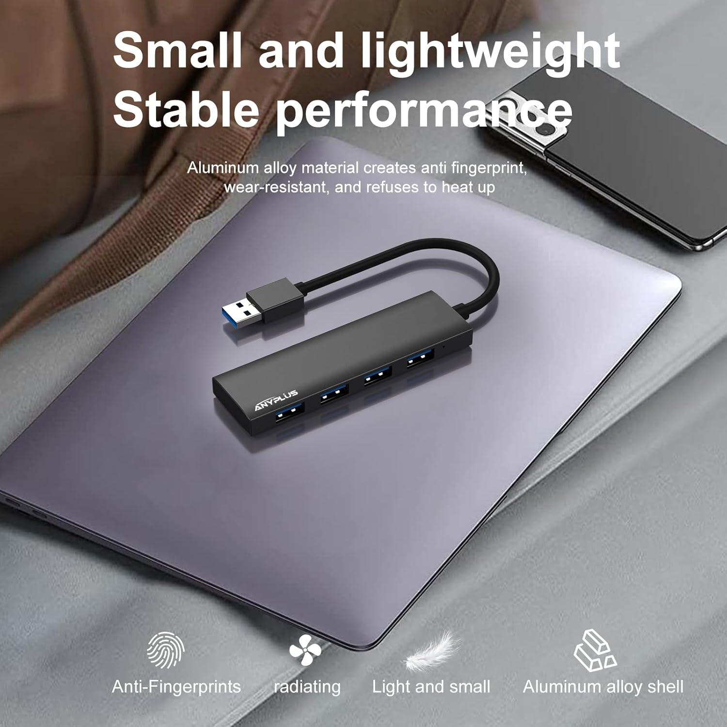 Hub USB 3.0 ANYPLUS 4 Puertos Aluminio Ultra Delgado