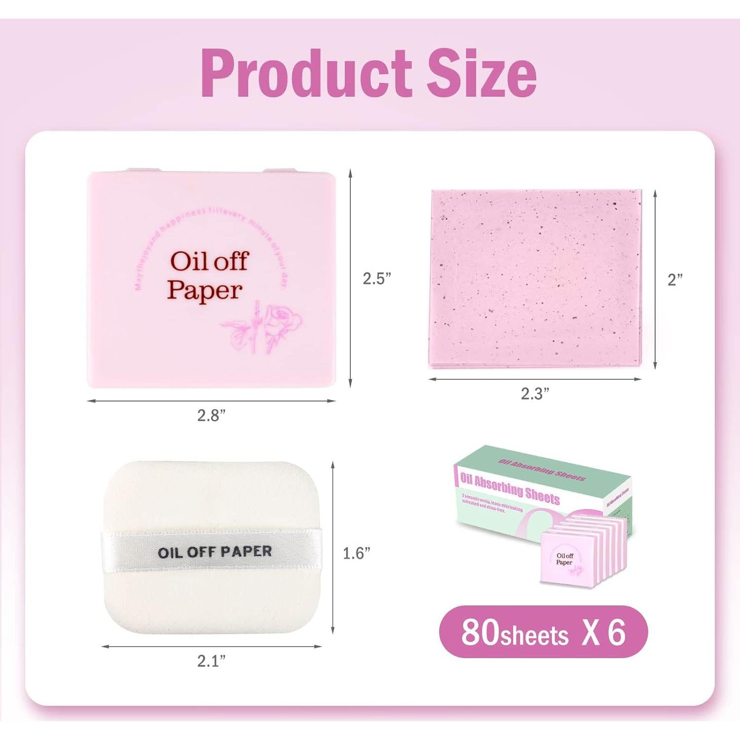 Hojas Absorbentes de Aceite Facial Bolihealth - 480 Pcs Rosa