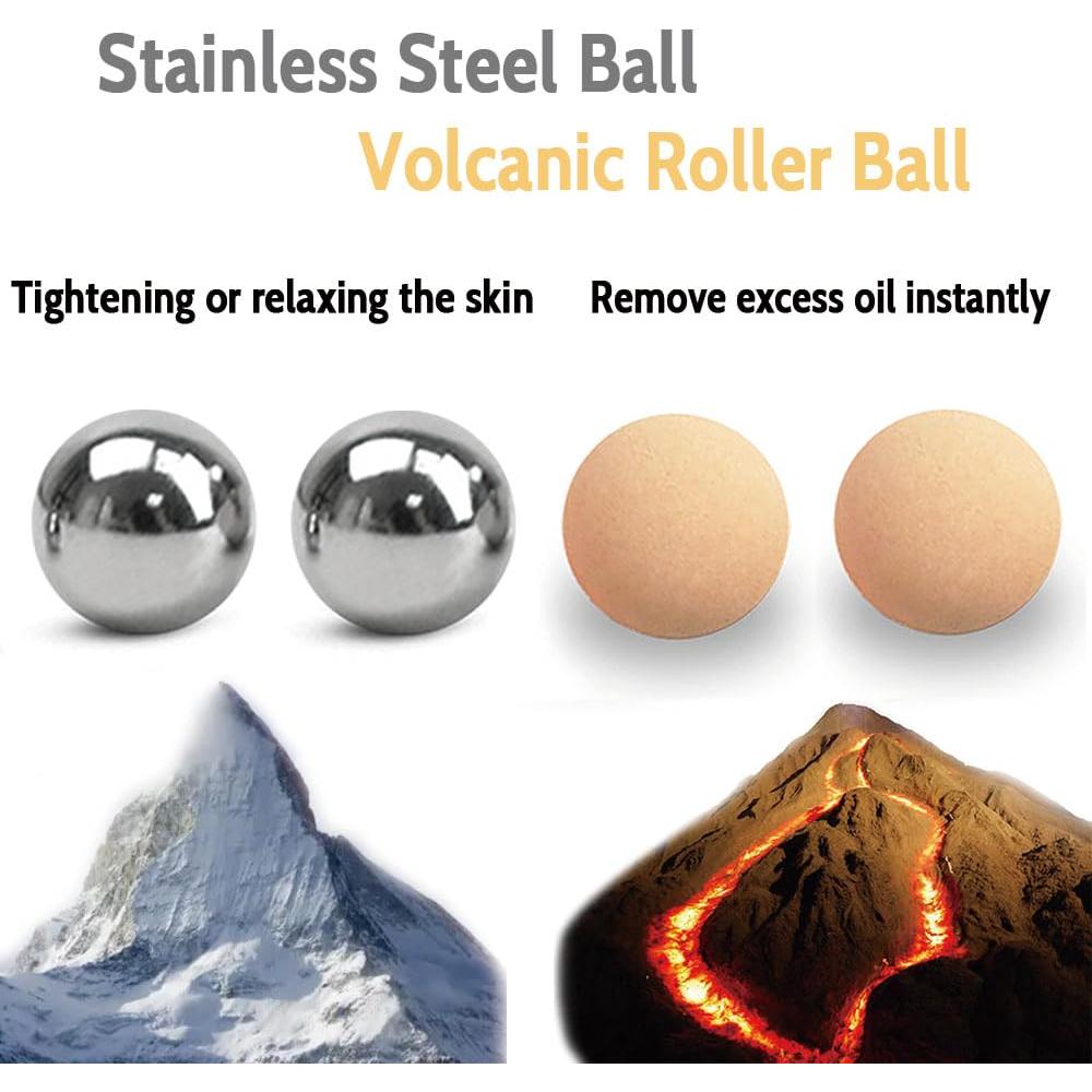 Rodillo Facial REVLON 2 Bolas Acero Inoxidable y Volcánica