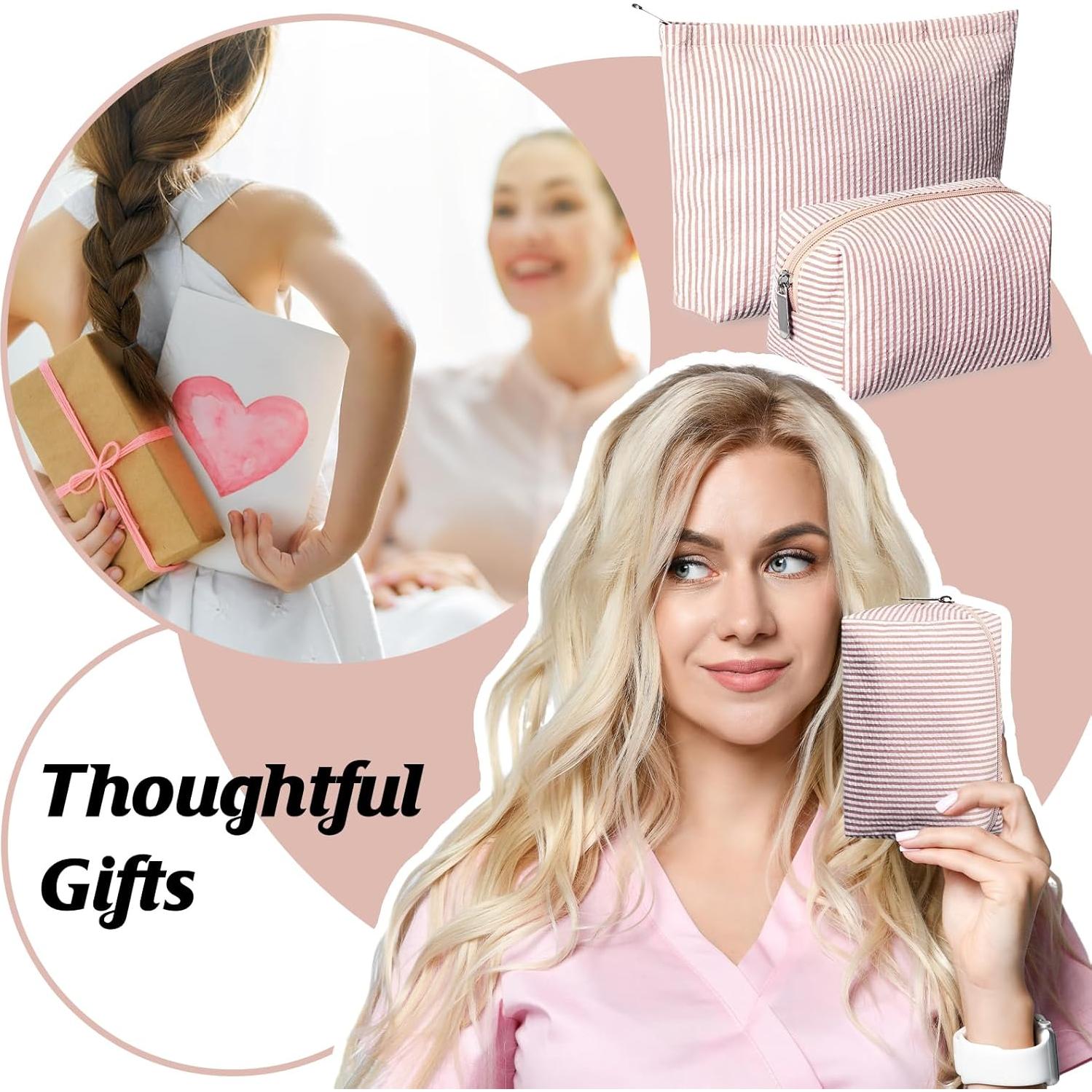 Juego de 2 Neceseres de Maquillaje Huhumy Caqui 25.4x17cm