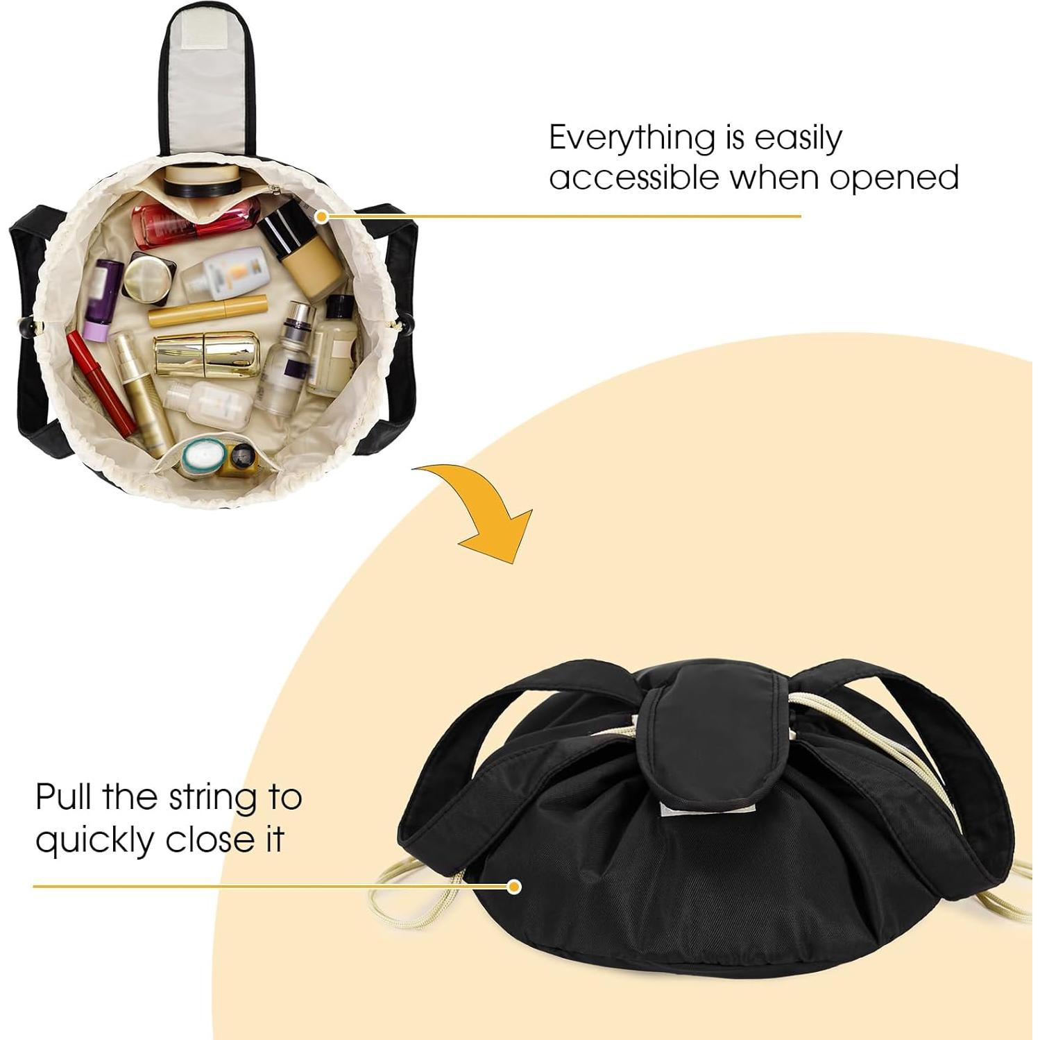 Bolsa de Maquillaje Narwey Grande Negra 28x16x30cm Impermeable