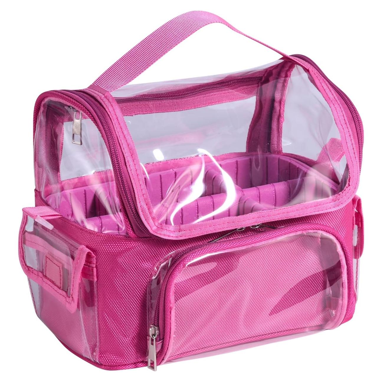Bolsa de Maquillaje BS-MALL Rosa Fucsia Organizador PVC