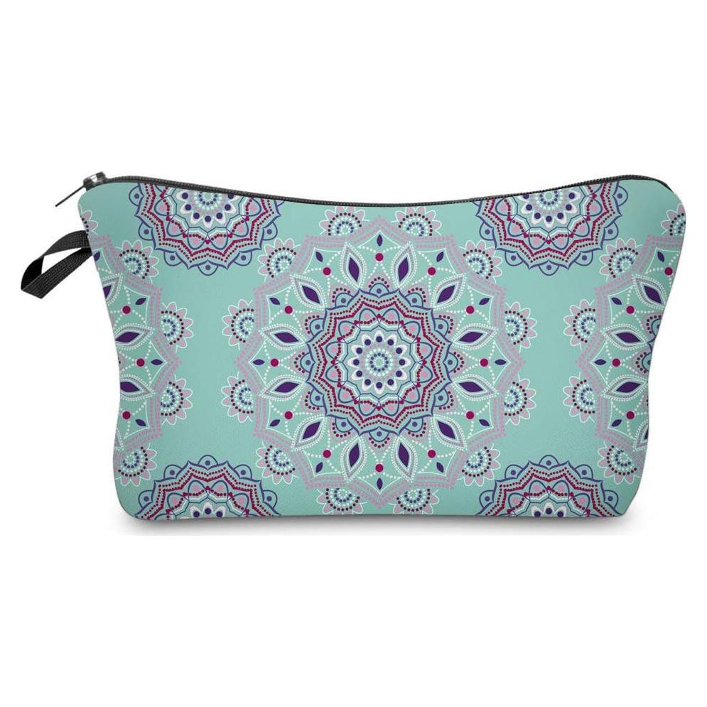 Bolsa Cosmética Impermeable Deanfun para Mujeres, Flores Mandala