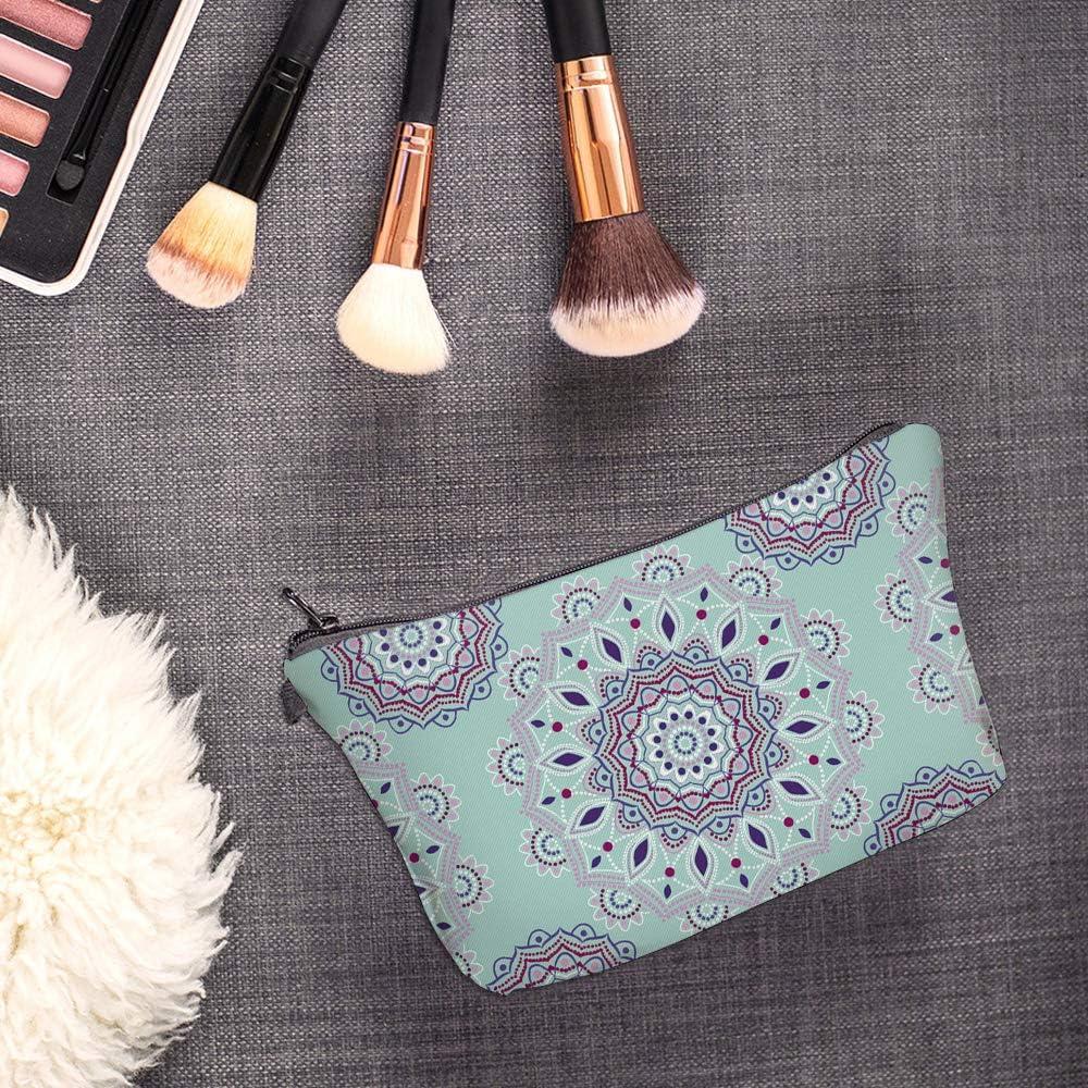 Bolsa Cosmética Impermeable Deanfun para Mujeres, Flores Mandala