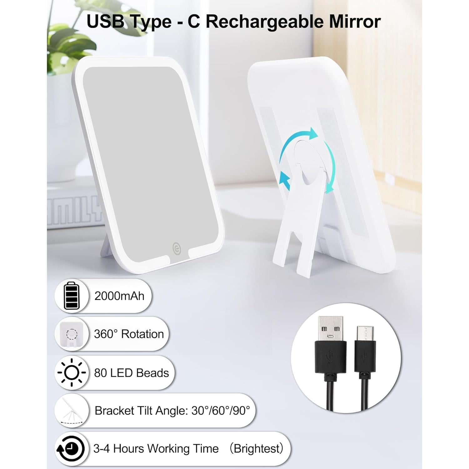 Bolsa de Maquillaje Chomeiu con Espejo LED y Divisores Ajustables