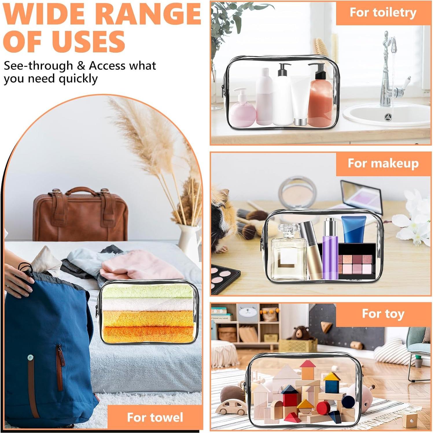 Bolsa de Aseo Transparente AURUZA 4 Paquetes TSA PVC