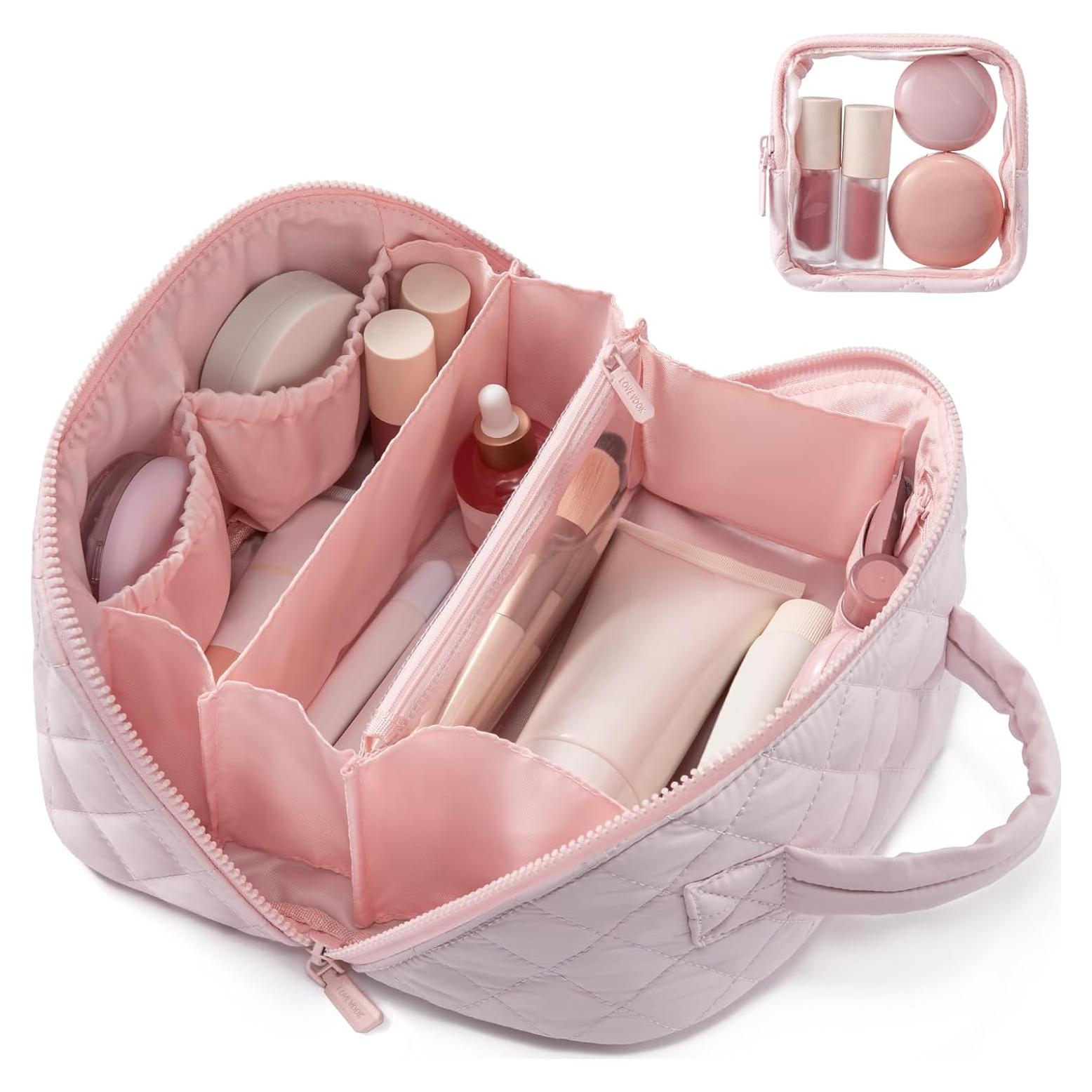 Bolsa de Maquillaje LOVEVOOK Rosa Set 2 Piezas Impermeable