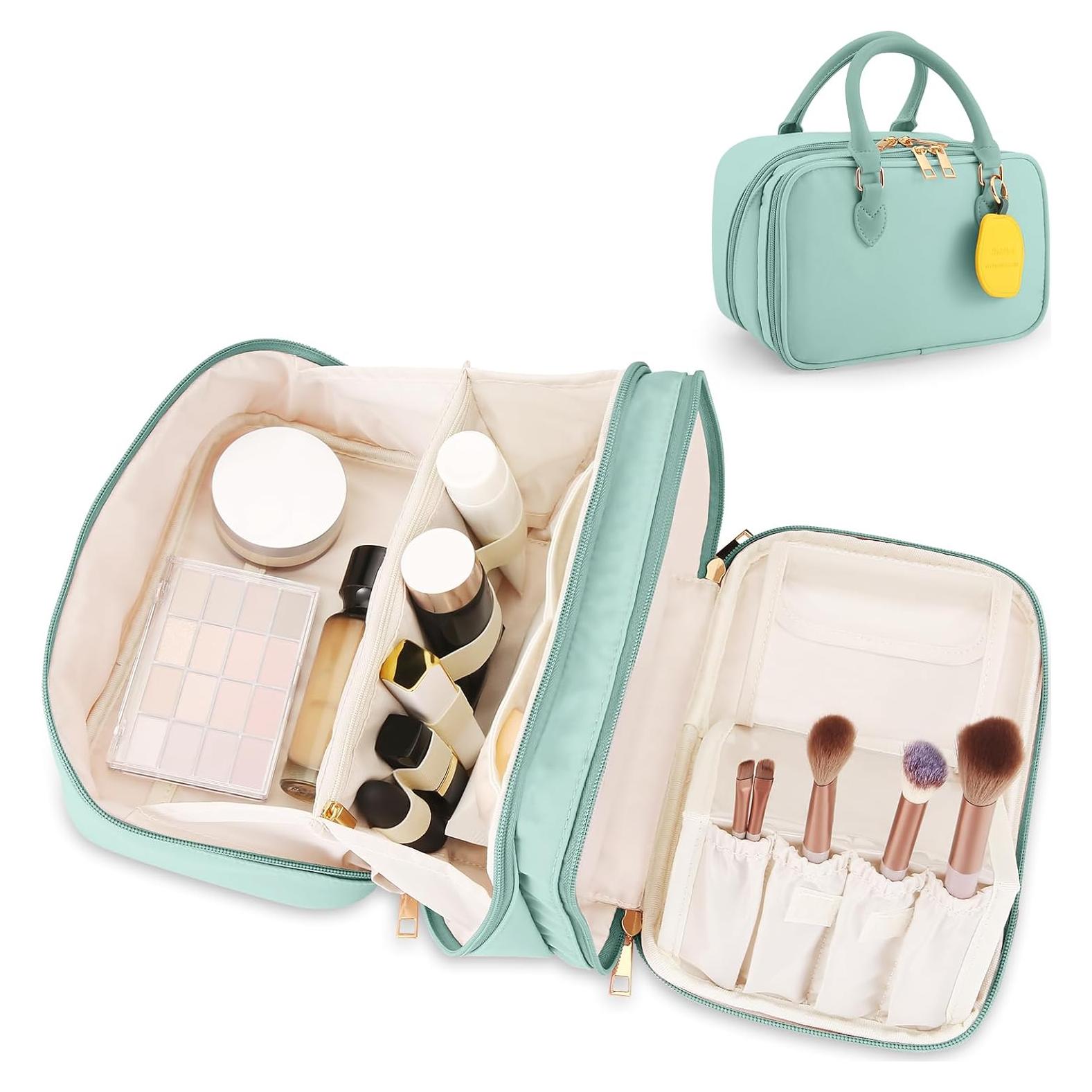 Bolsa de Maquillaje de Viaje Azul para Mujeres 24.9x16.3cm