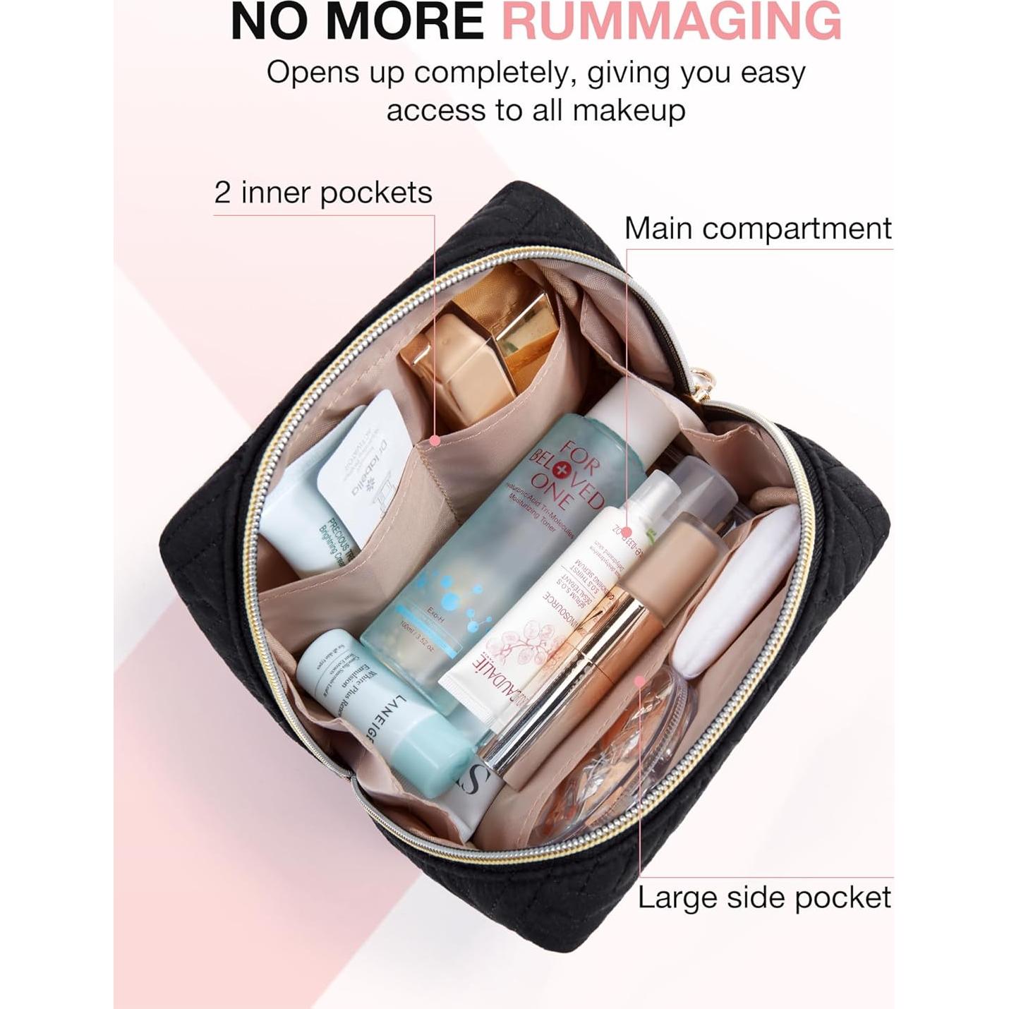 Bolsa de Maquillaje Pequeña BAGSMART Negra Resistente al Agua