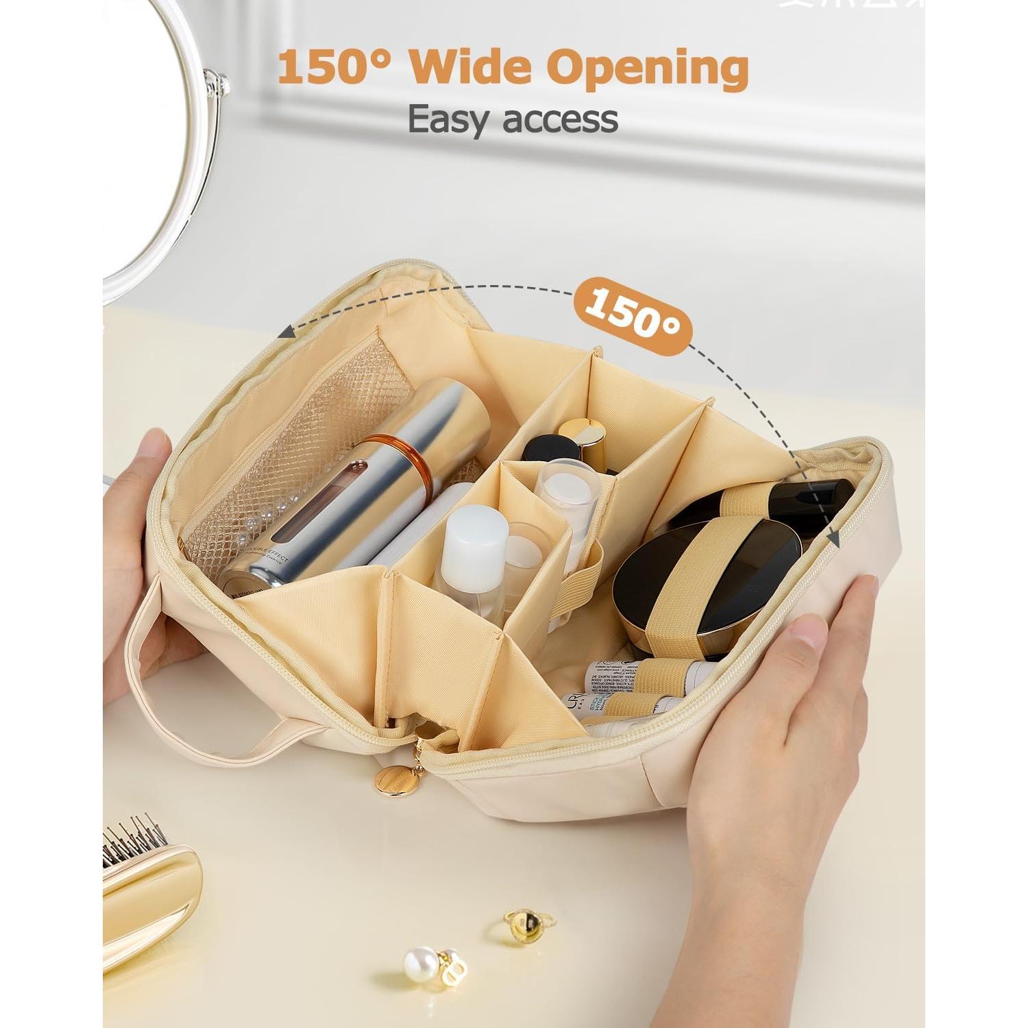 Bolsa de Maquillaje de Viaje Soimeat Mediana Beige Impermeable