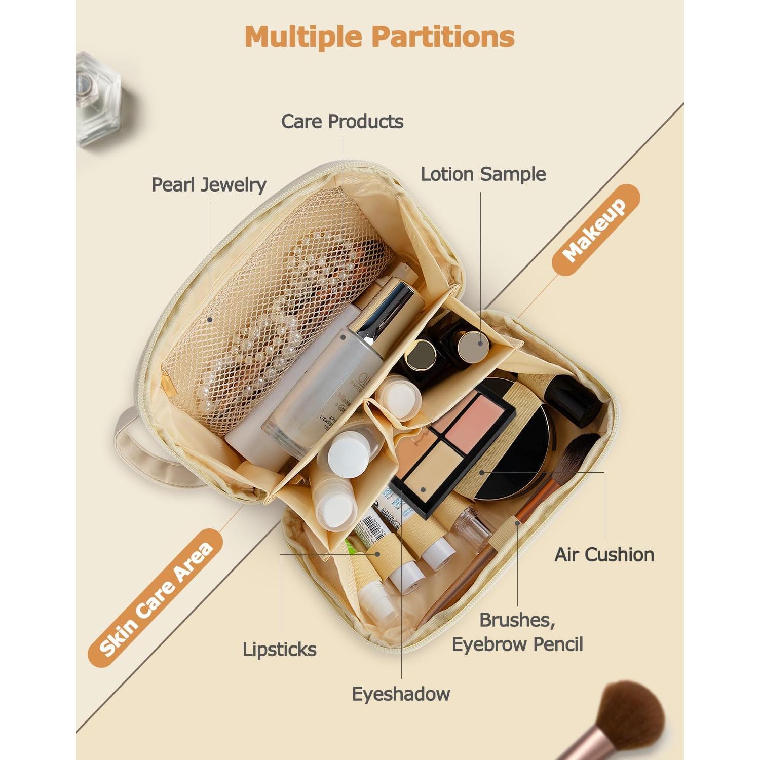 Bolsa de Maquillaje de Viaje Soimeat Mediana Beige Impermeable