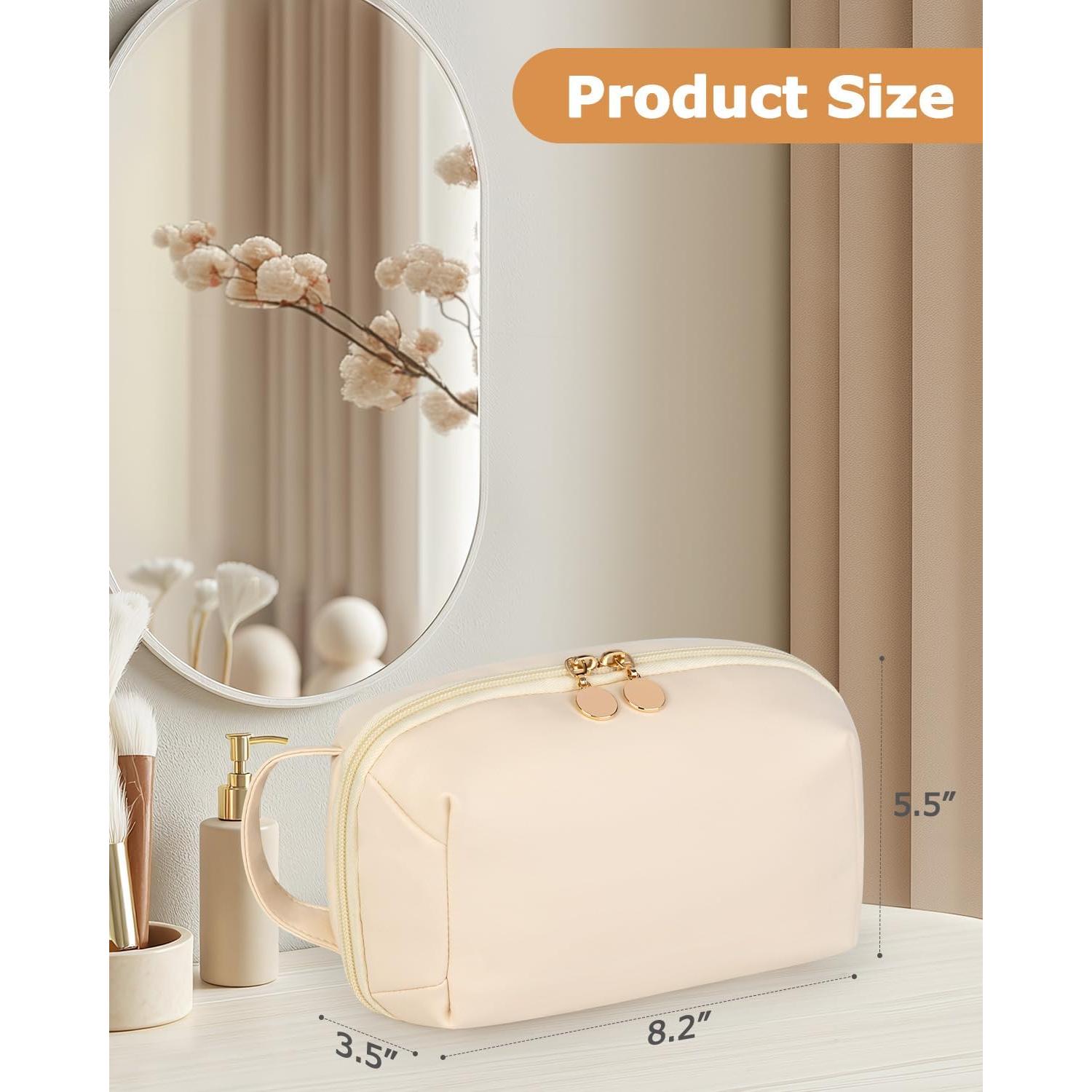 Bolsa de Maquillaje de Viaje Soimeat Mediana Beige Impermeable