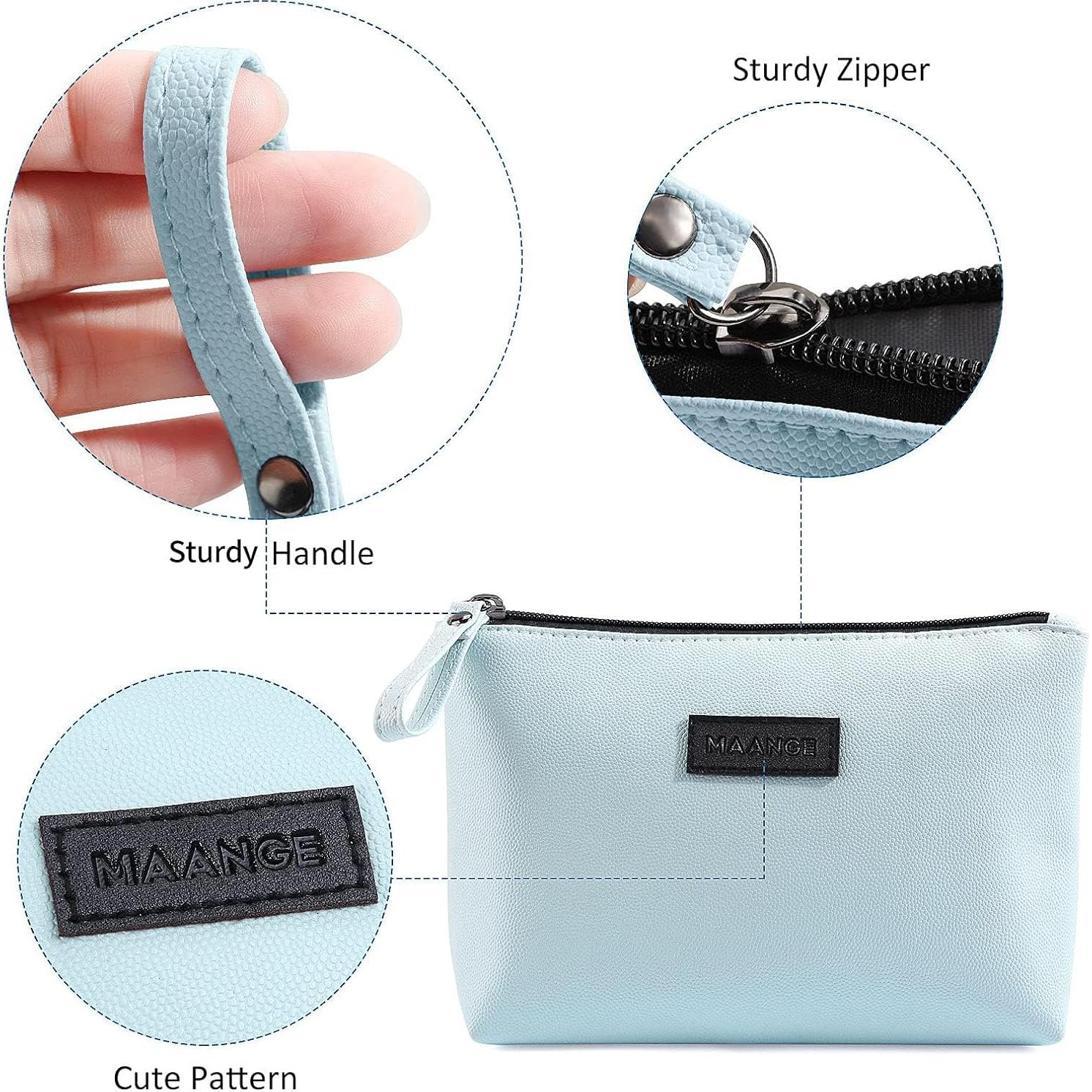 Bolsa de Maquillaje MAANGE de Cuero PU Impermeable 22x14x6cm