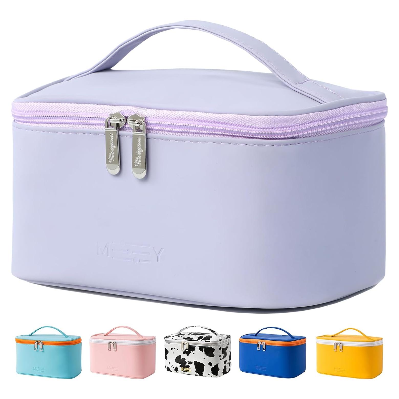 Bolsa de Maquillaje Meiyuuo Lavanda Claro Impermeable 22.86x15.24cm