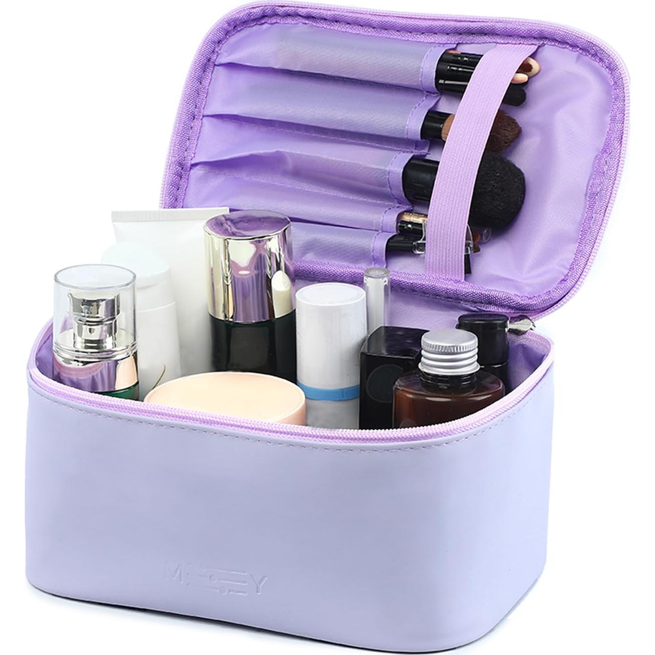 Bolsa de Maquillaje Meiyuuo Lavanda Claro Impermeable 22.86x15.24cm