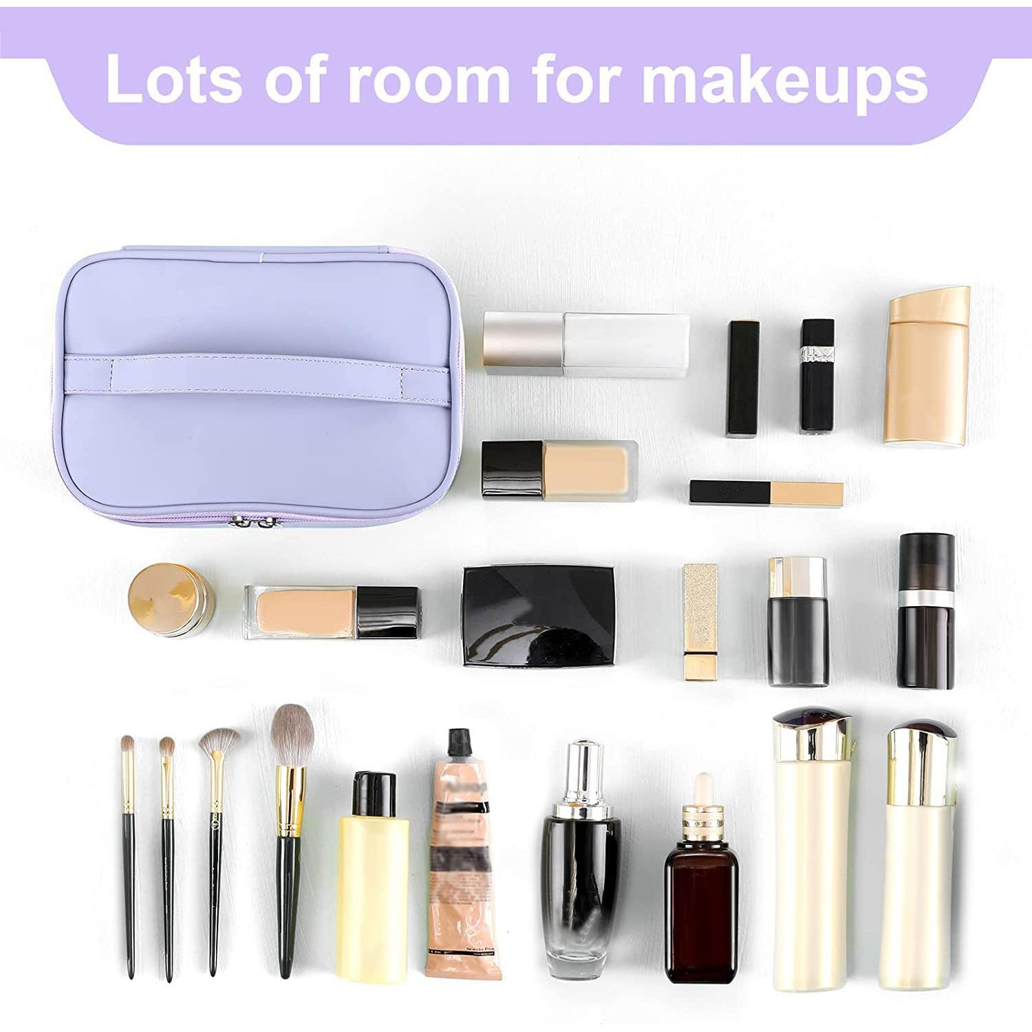 Bolsa de Maquillaje Meiyuuo Lavanda Claro Impermeable 22.86x15.24cm