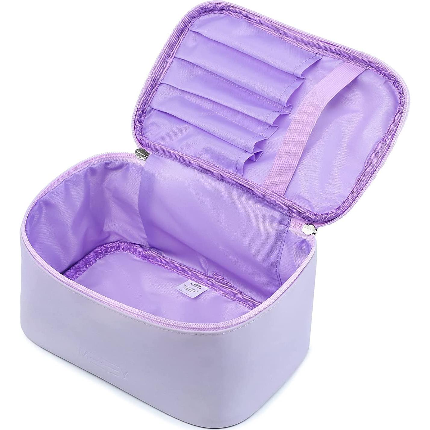 Bolsa de Maquillaje Meiyuuo Lavanda Claro Impermeable 22.86x15.24cm