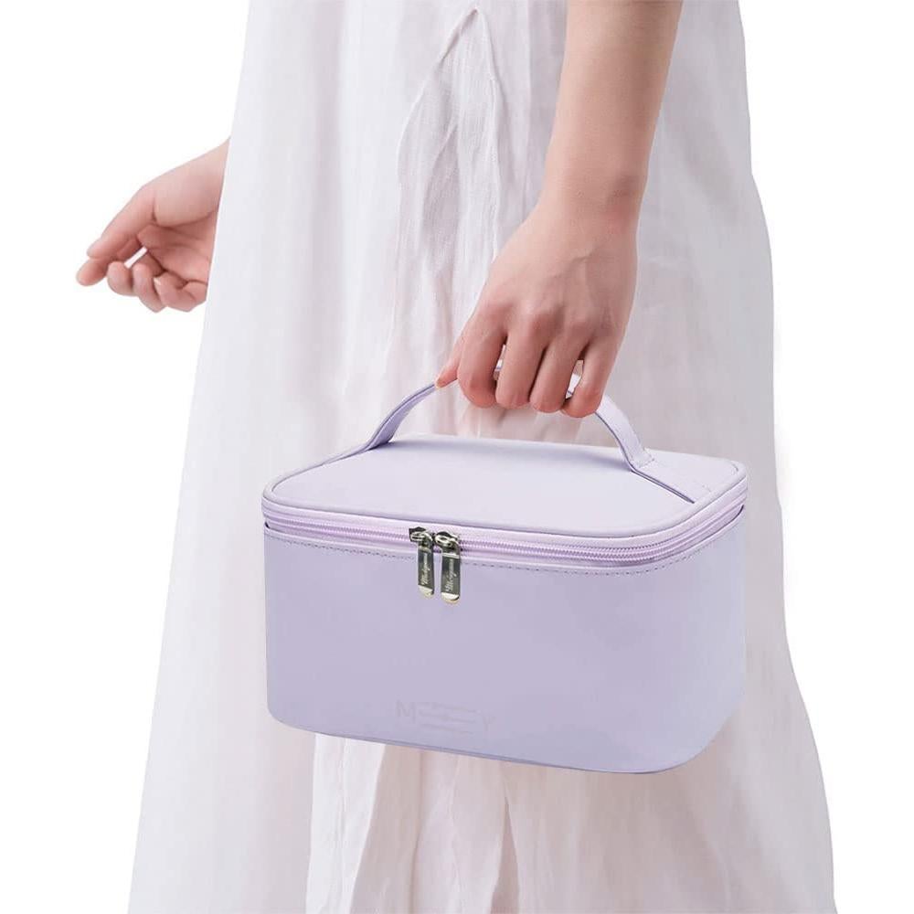 Bolsa de Maquillaje Meiyuuo Lavanda Claro Impermeable 22.86x15.24cm