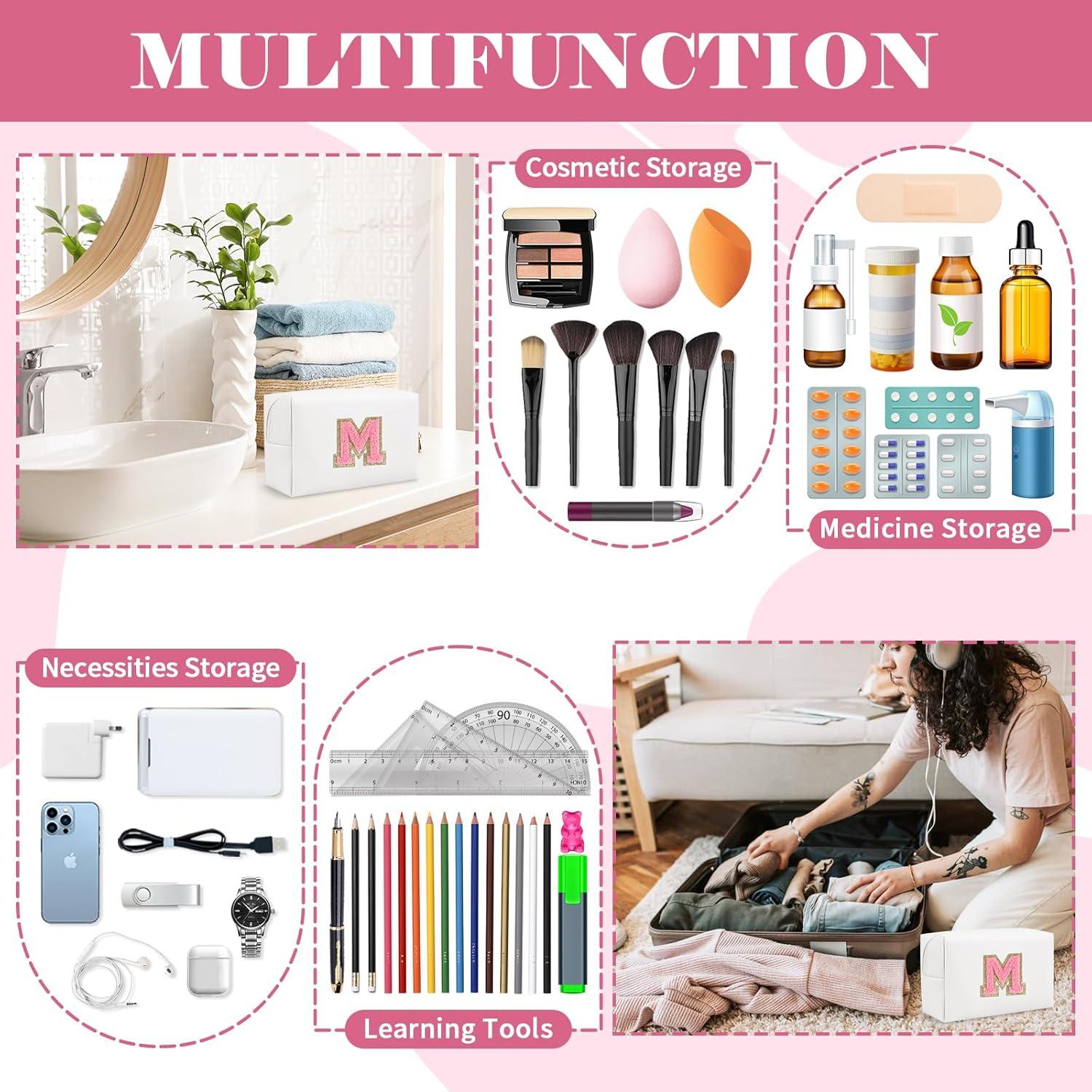 Bolsa de Maquillaje Personalizada ChaoGreat Letra M Blanca