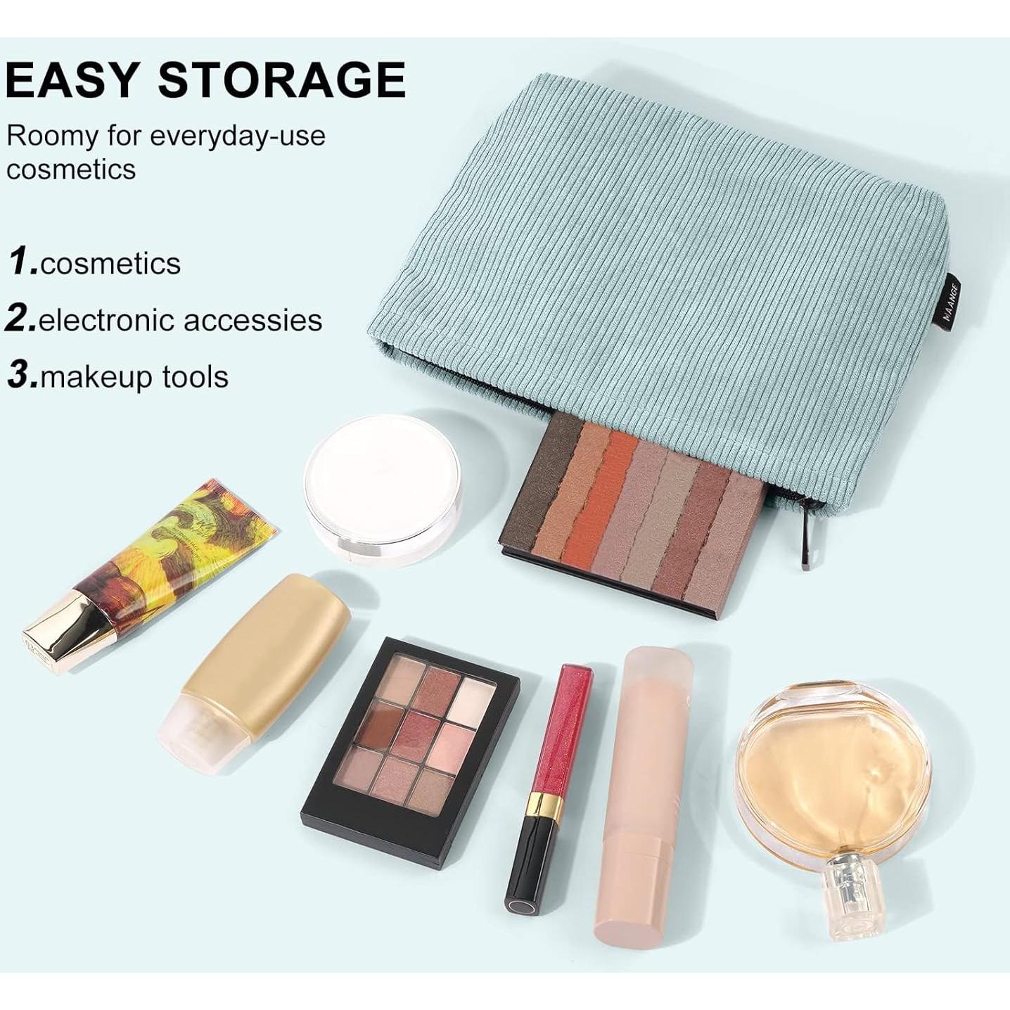 Bolsa de Maquillaje MAANGE Terciopelo Beige 22.6x16.5 cm