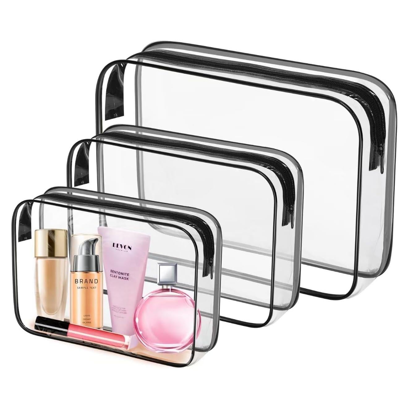 Paquete de 3 Bolsas de Aseo Transparentes ANOOVV - TSA