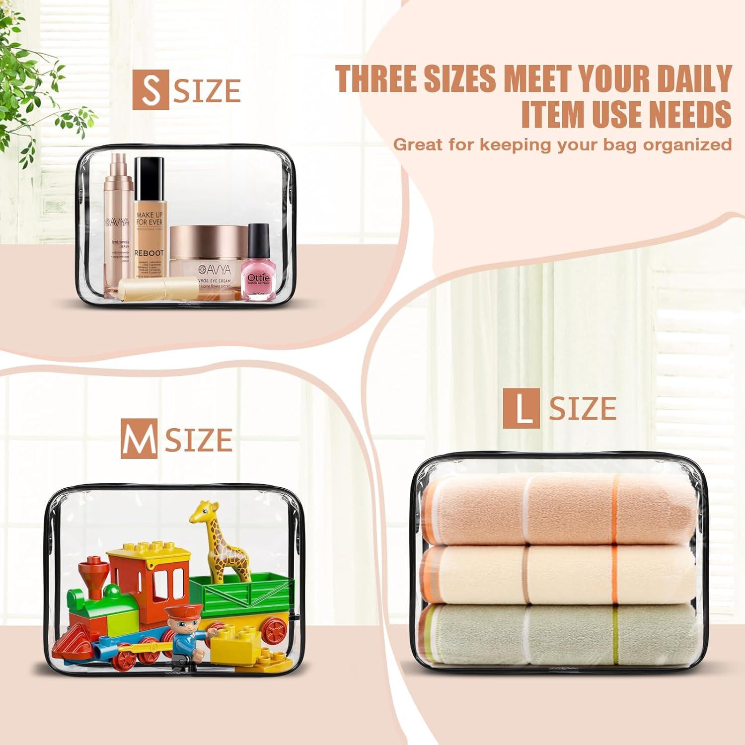 Paquete de 3 Bolsas de Aseo Transparentes ANOOVV - TSA