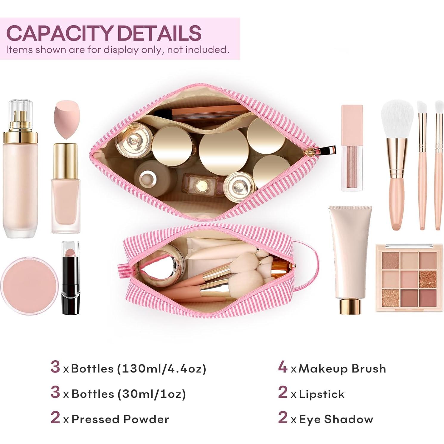 2 Bolsas de Maquillaje Rosa para Mujeres - Viaje y Aseo