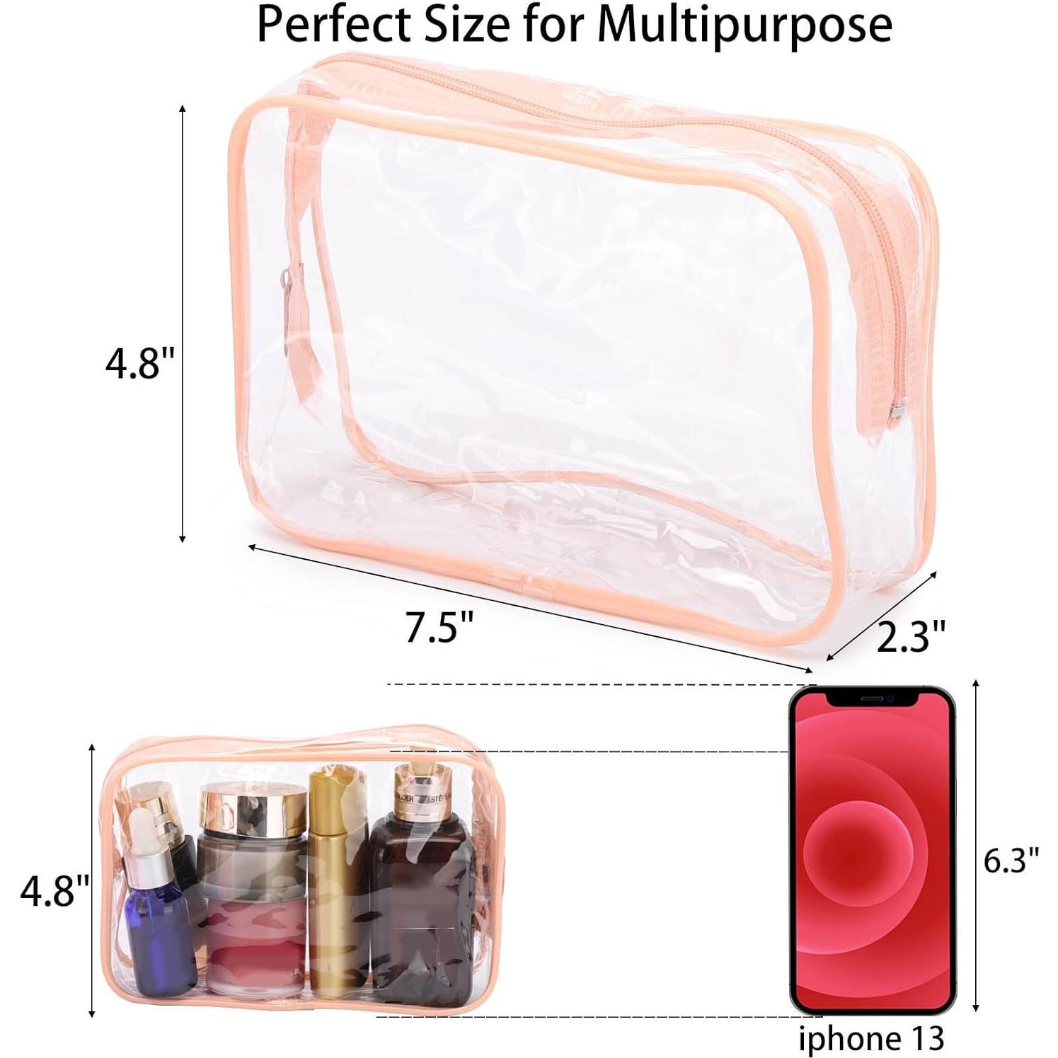 Bolsas Cosméticas Transparentes Tbestmax 10 Pcs Rosa Durazno 19.1x12.2x5.8 cm
